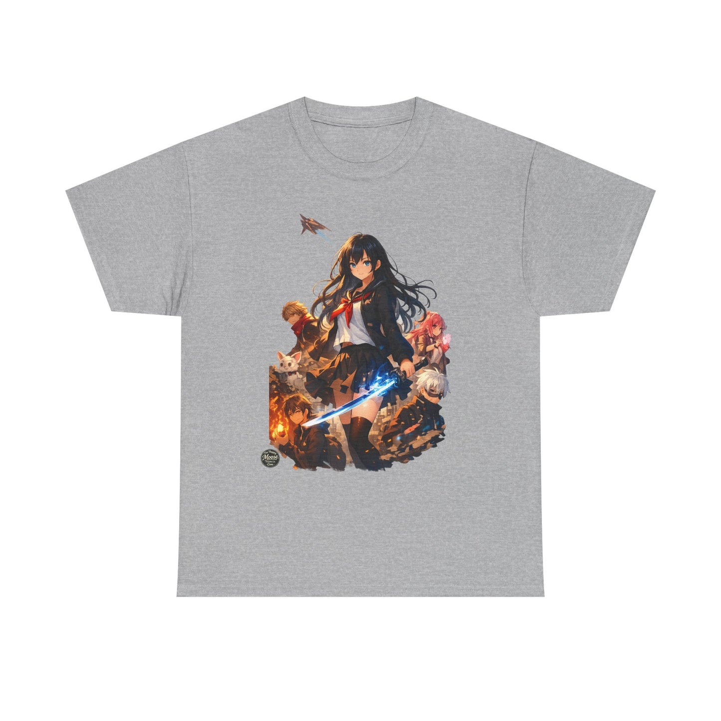Anime Fantasy Heroine T-Shirt — Sword & Crew Art Tee #E008