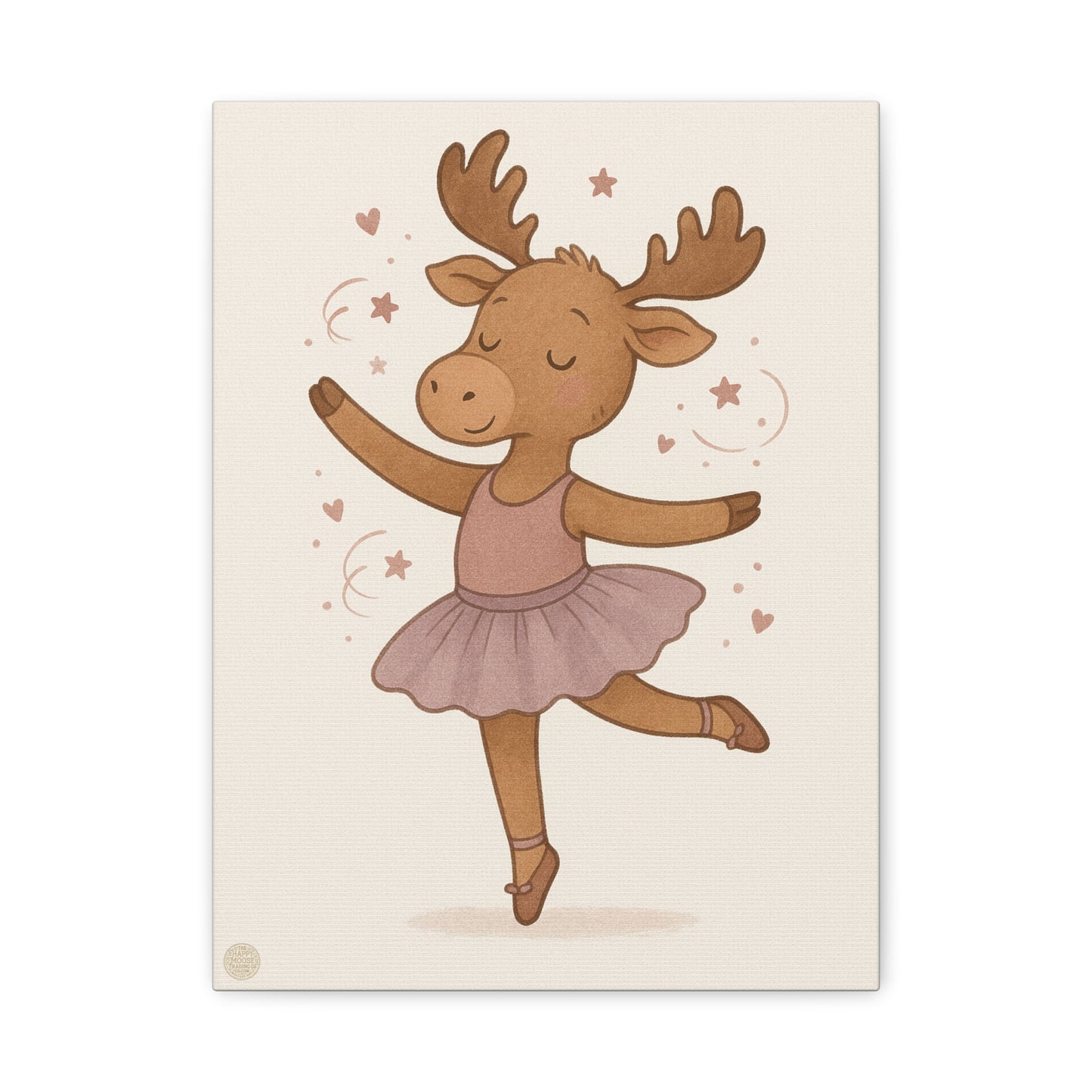 Ballet Moose Nursery Canvas Art – Cute Ballerina Animal Wall Decor
