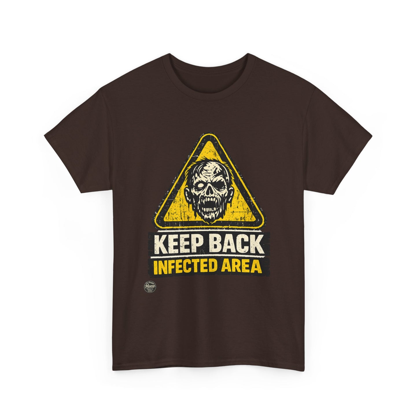 Zombie Warning Tee — "Keep Back Infected Area" Graphic T-Shirt