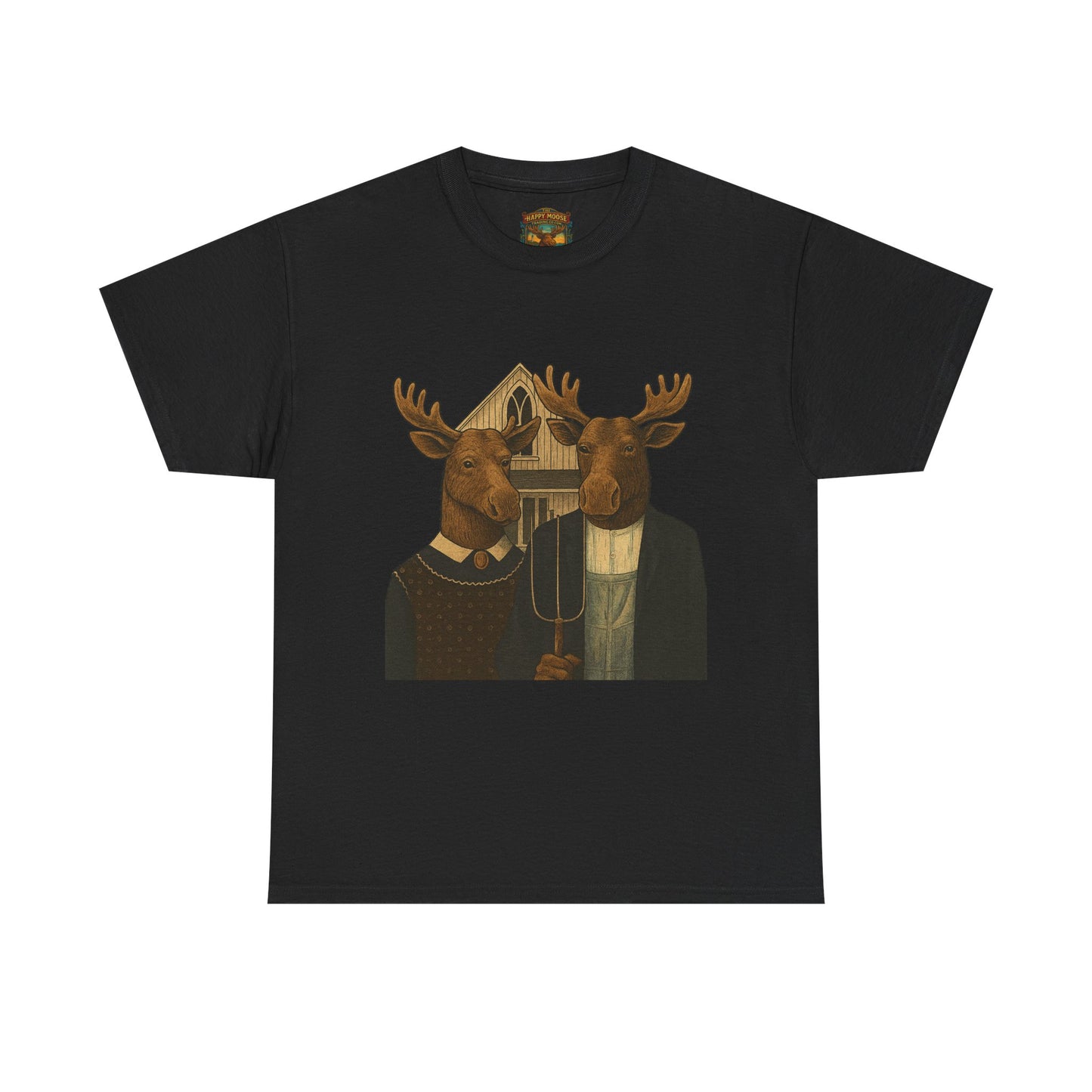 Moose Portrait T-Shirt — Vintage Animal Couple Graphic Tee