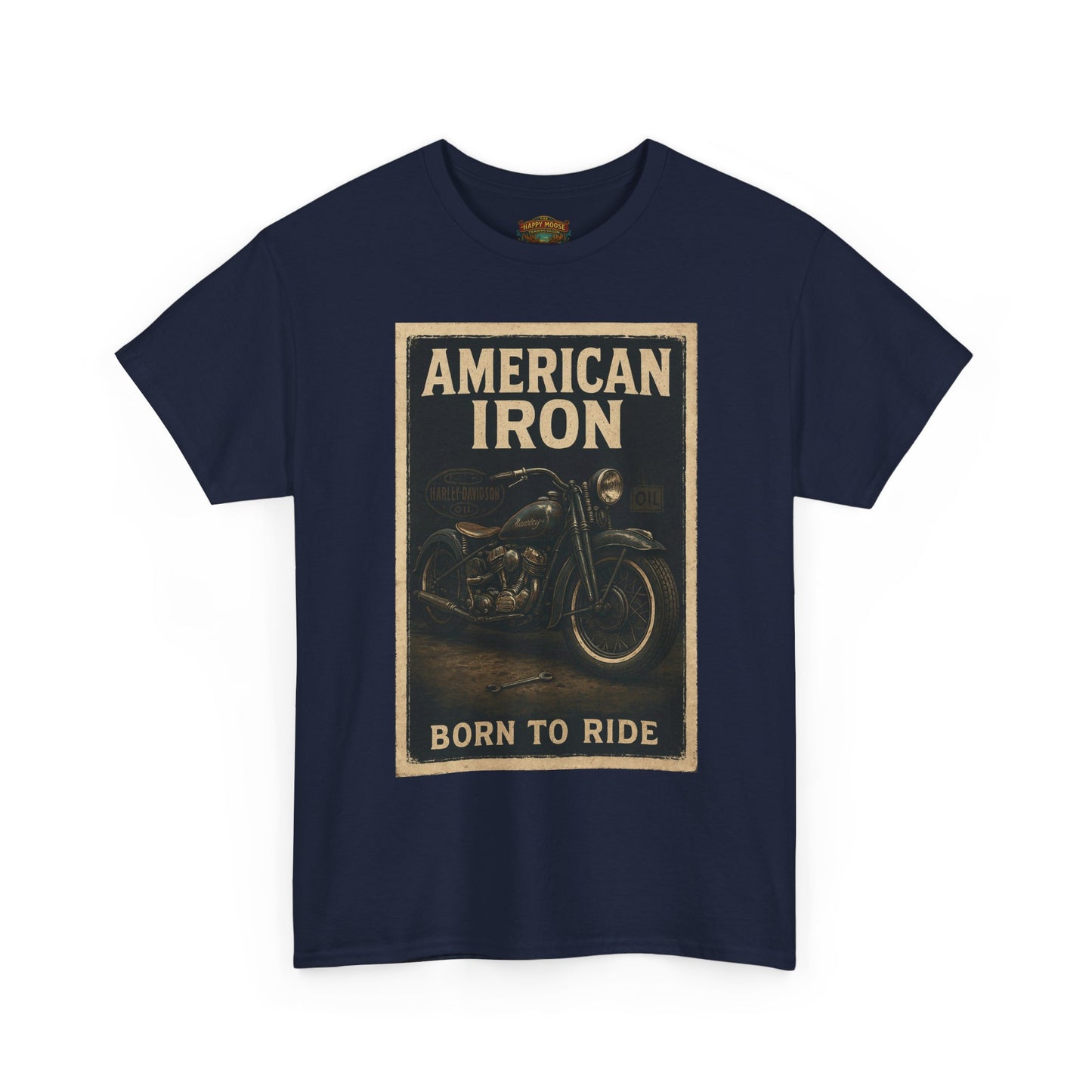 American Iron motorcycle poster Tee | Born to Ride vintage biker graphic T-Shirt