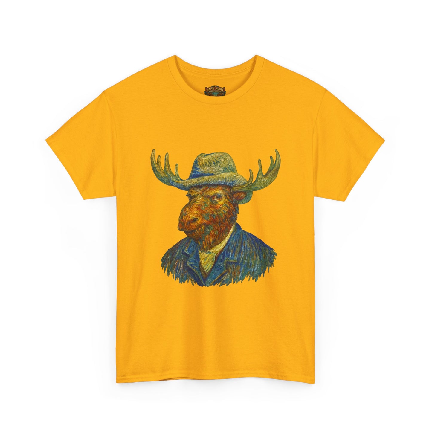 Moose Gogh Self-portrait with Straw Hat |  Art Tee