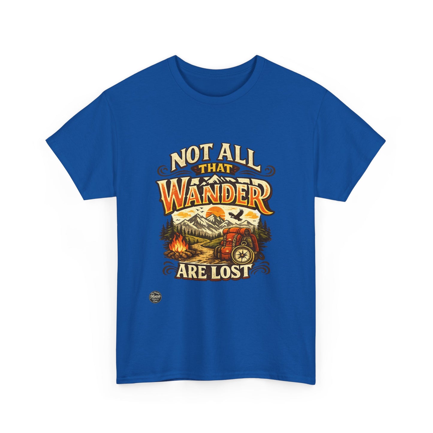 Wander Camper T‑Shirt — "Not All That Wander Are Lost" Adventure Tee