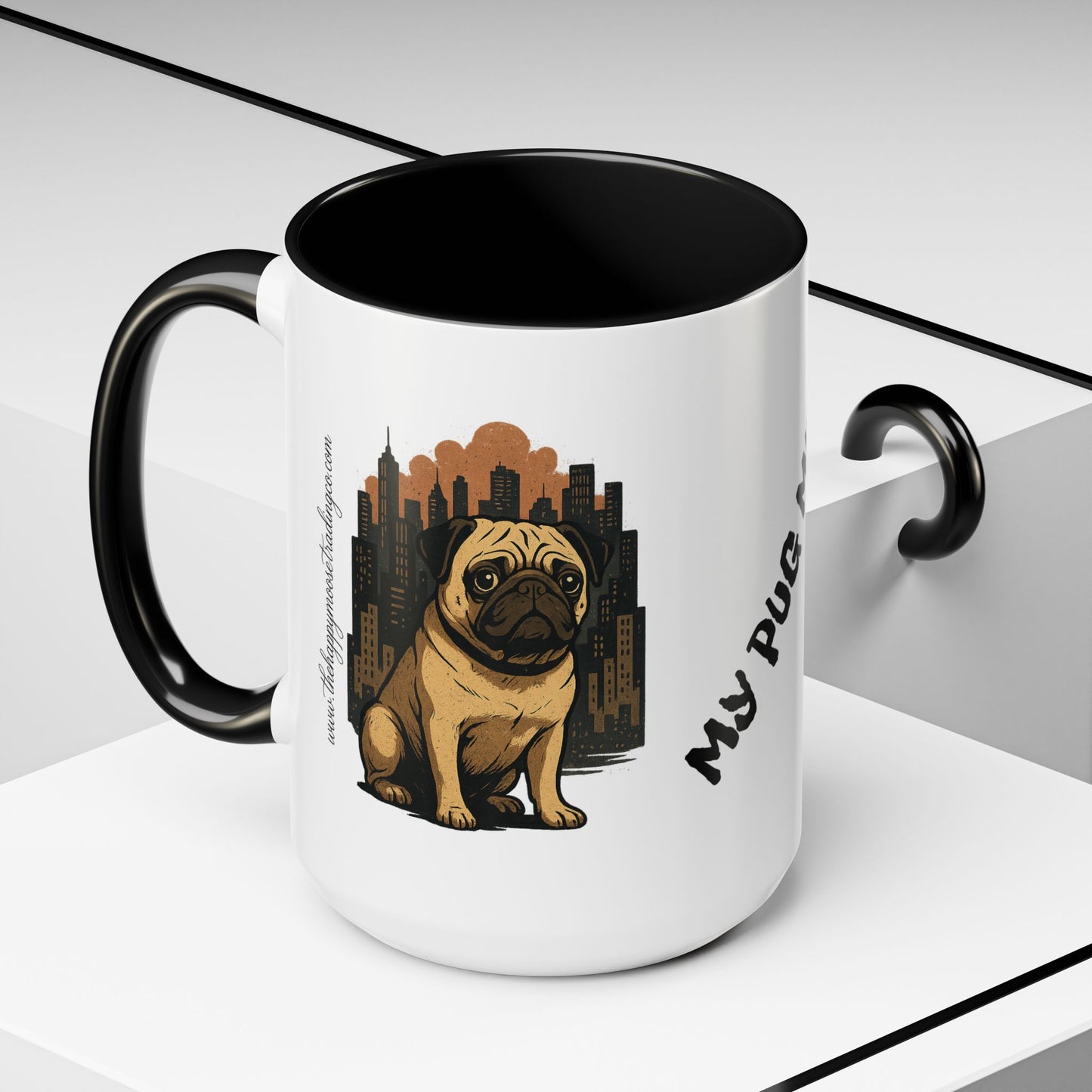 My Pug Mug Coffee Mug — Rustic Mountain Sunset Design