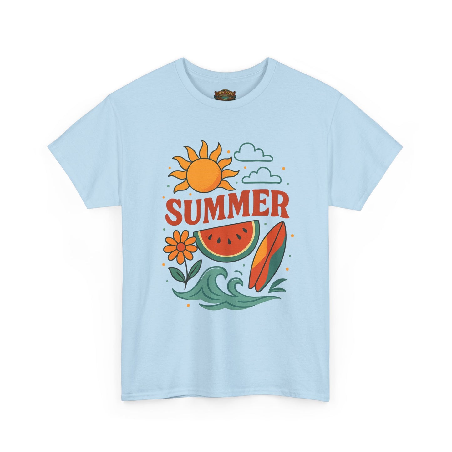Summer Beach Tee | Surf Waves Palm Tree Graphic