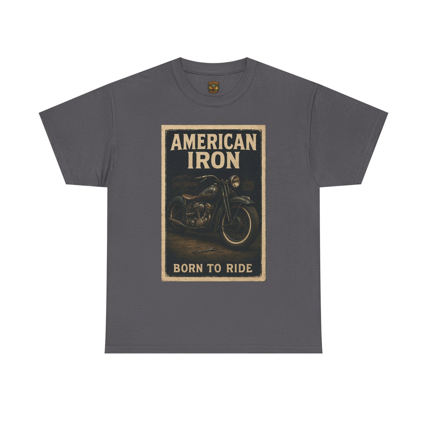 American Iron motorcycle poster Tee | Born to Ride vintage biker graphic T-Shirt