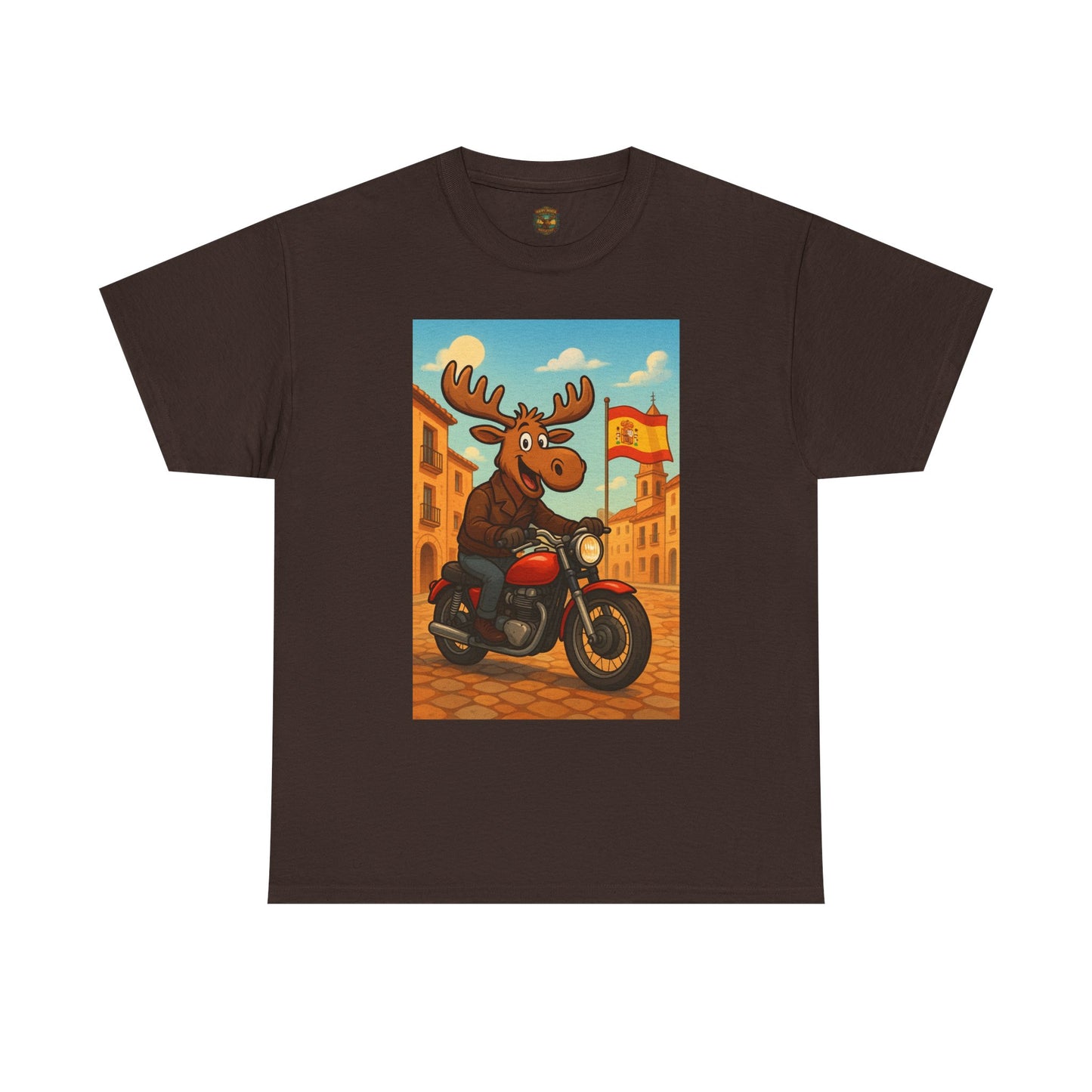 Happy Moose on a Motorcycle T-Shirt | Vintage Biker Animal Tee