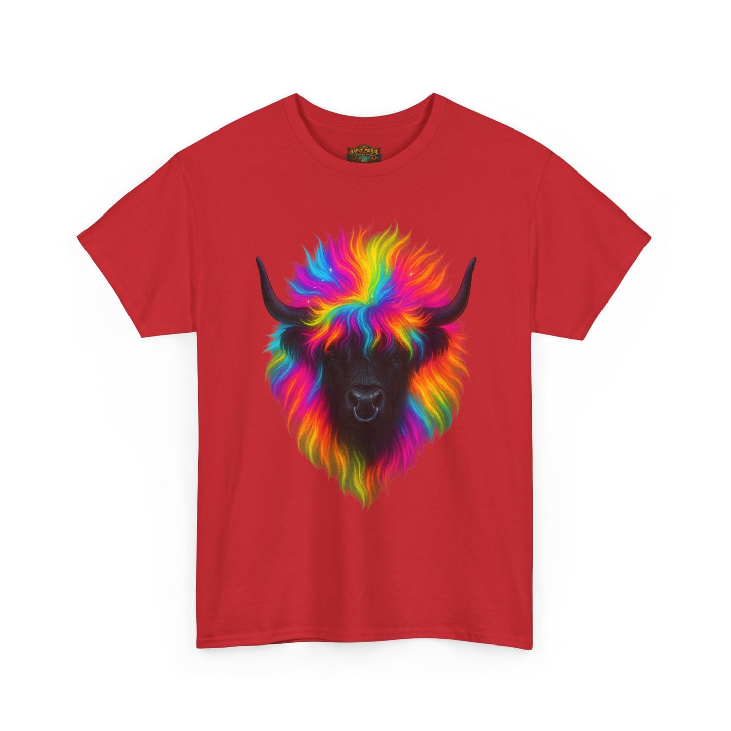 Rainbow Buffalo T-Shirt — Colorful Neon Bison Graphic Tee
