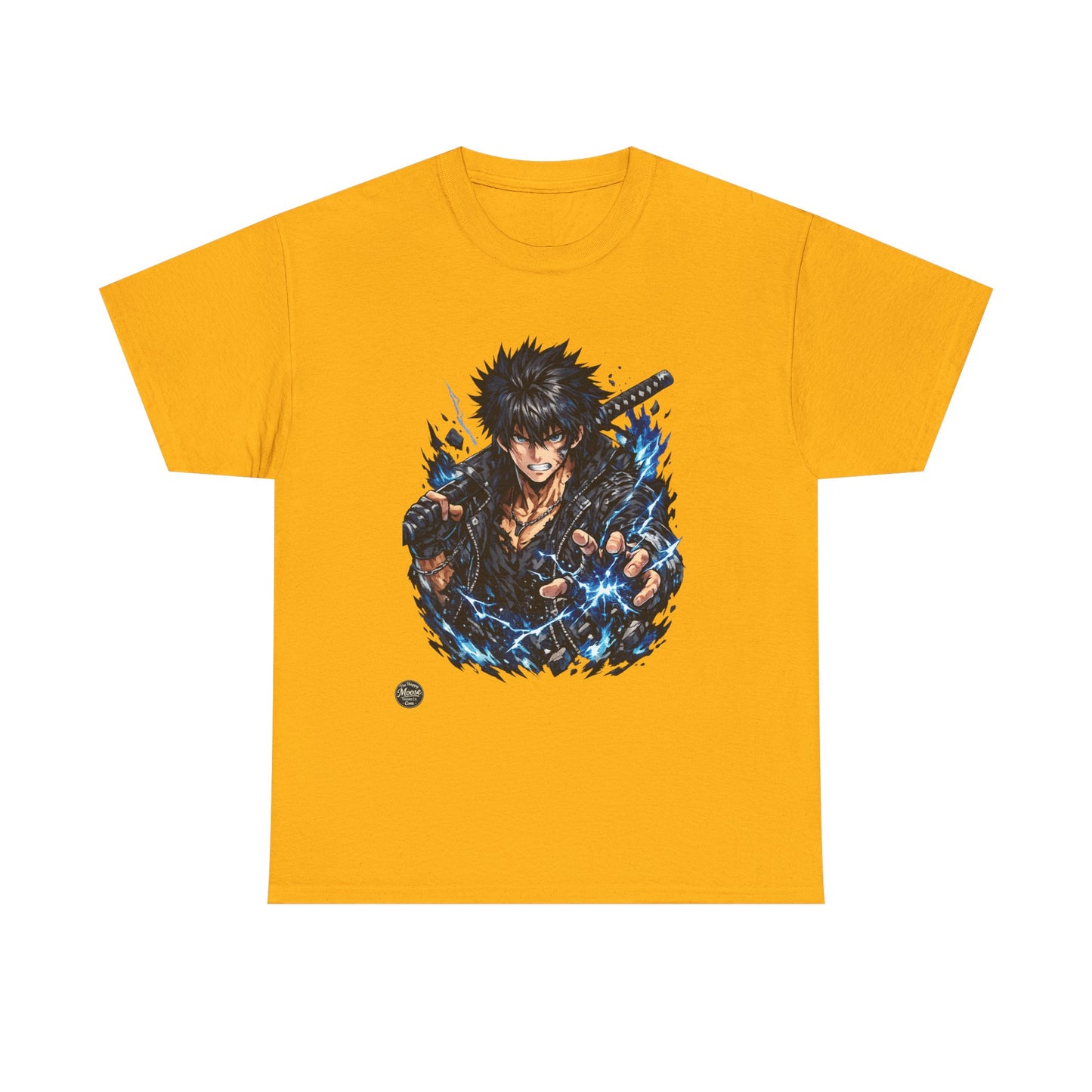 Samurai Warrior Anime Tee — Fierce Swordfighter Graphic T-Shirt #E005