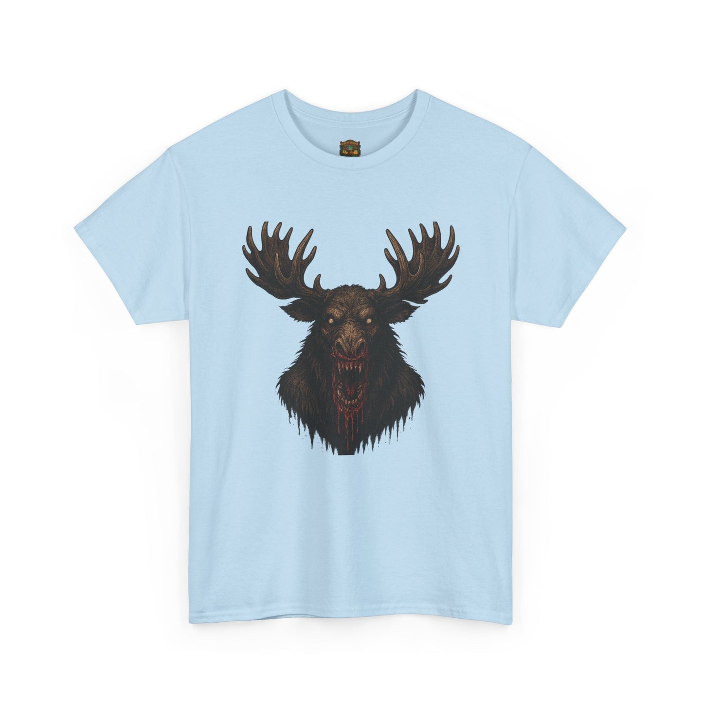 Moose Skull Graphic Tee — Dark Forest Horror Antler Shirt