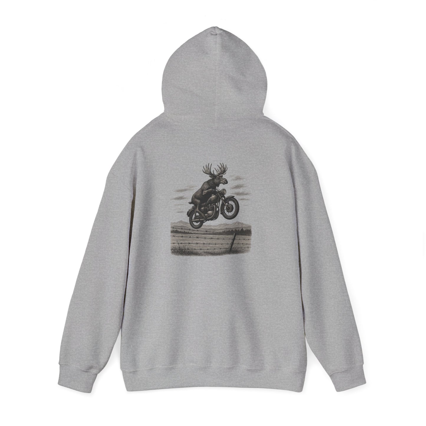 Great Moose Escape Hoodie - Vintage Biker Graphic Sweatshirt