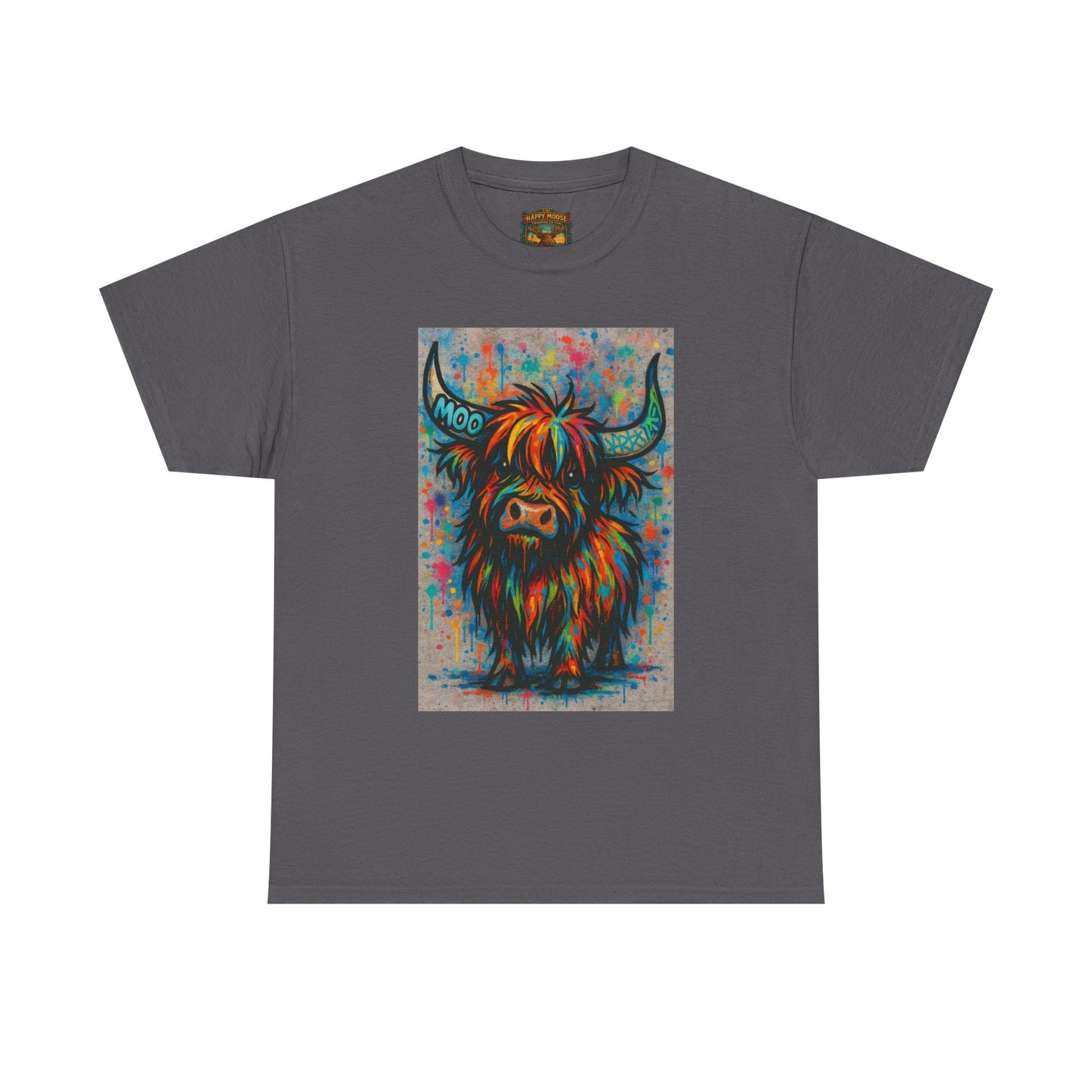Psychedelic Highland Cow T-Shirt | Retro Rainbow Cow Art 8