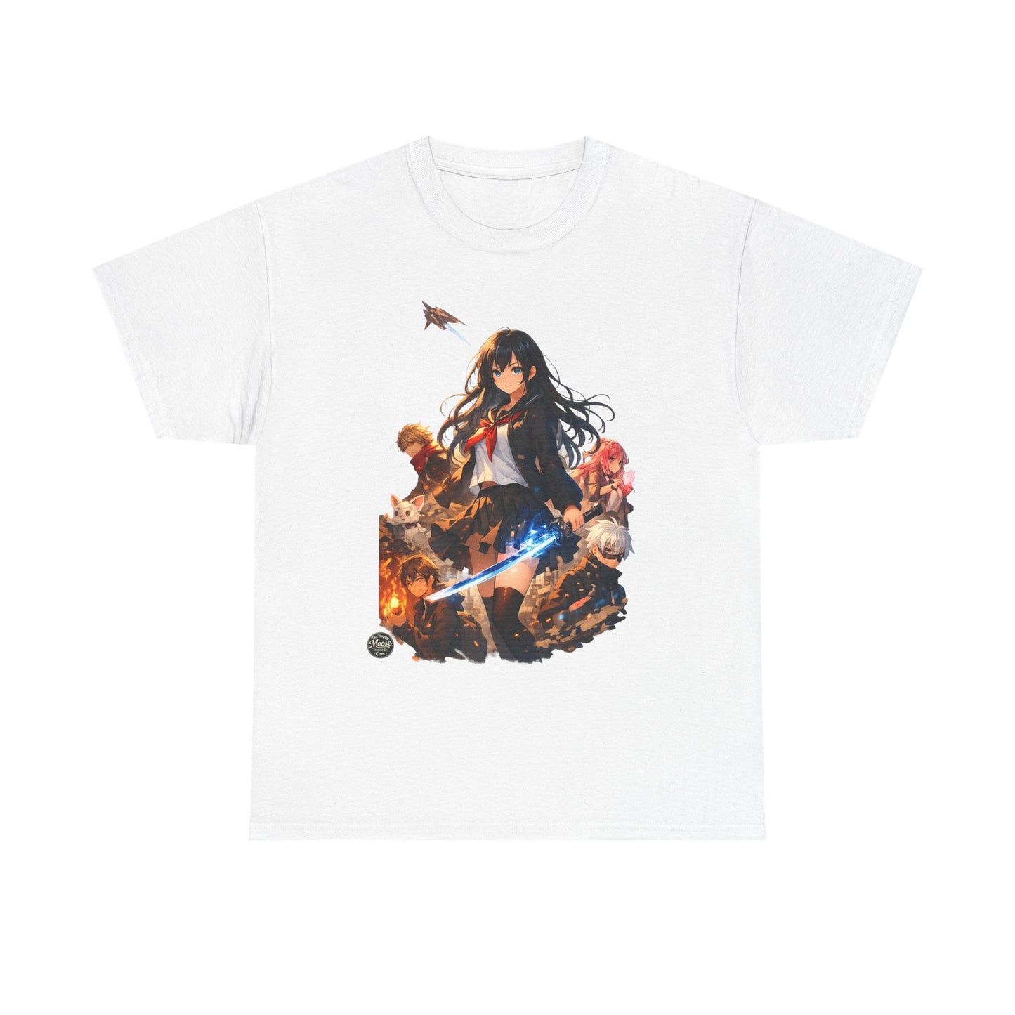 Anime Fantasy Heroine T-Shirt — Sword & Crew Art Tee #E008