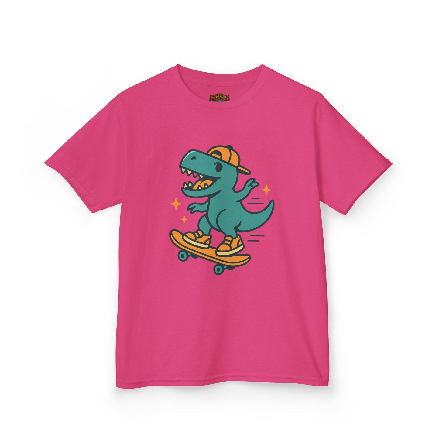 Kids Skateboarding Dino Tee — Cute Skateboard T‑Rex Graphic Shirt