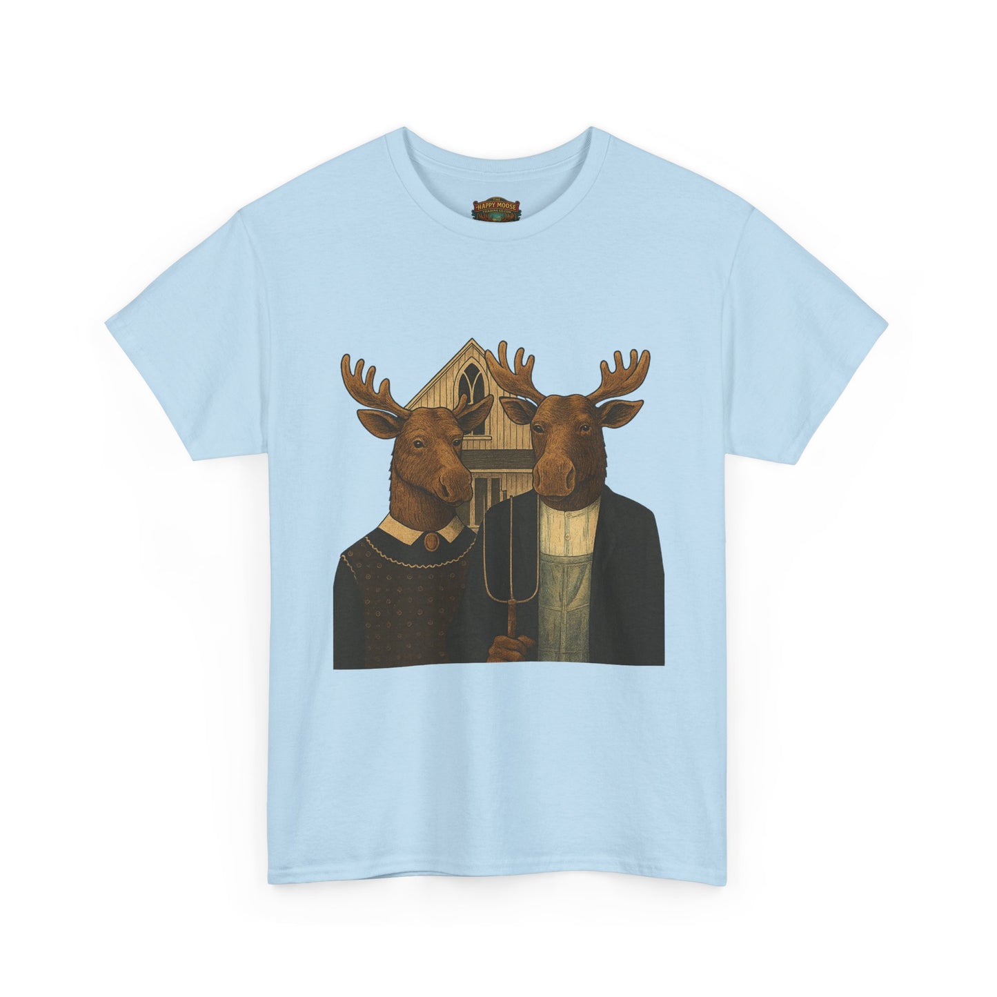 Moose Portrait T-Shirt — Vintage Animal Couple Graphic Tee