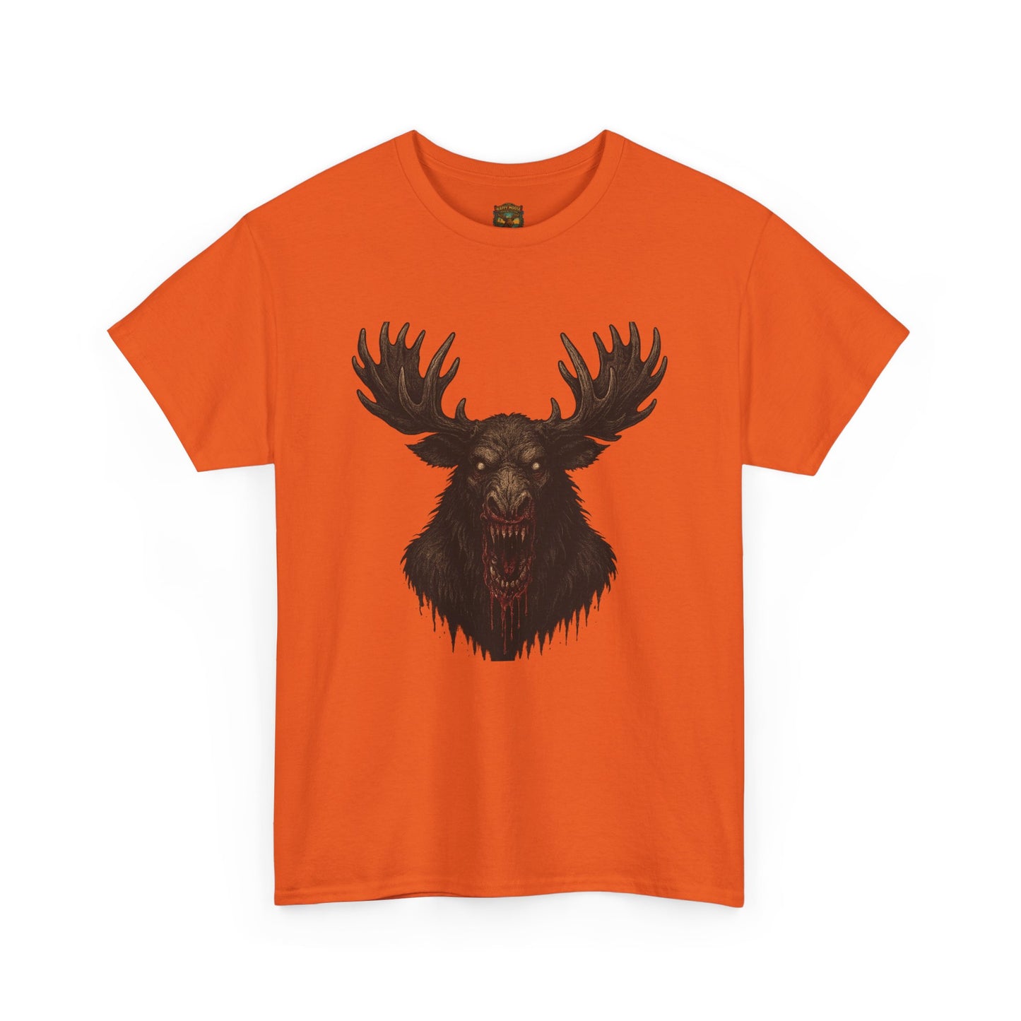 Moose Skull Graphic Tee — Dark Forest Horror Antler Shirt