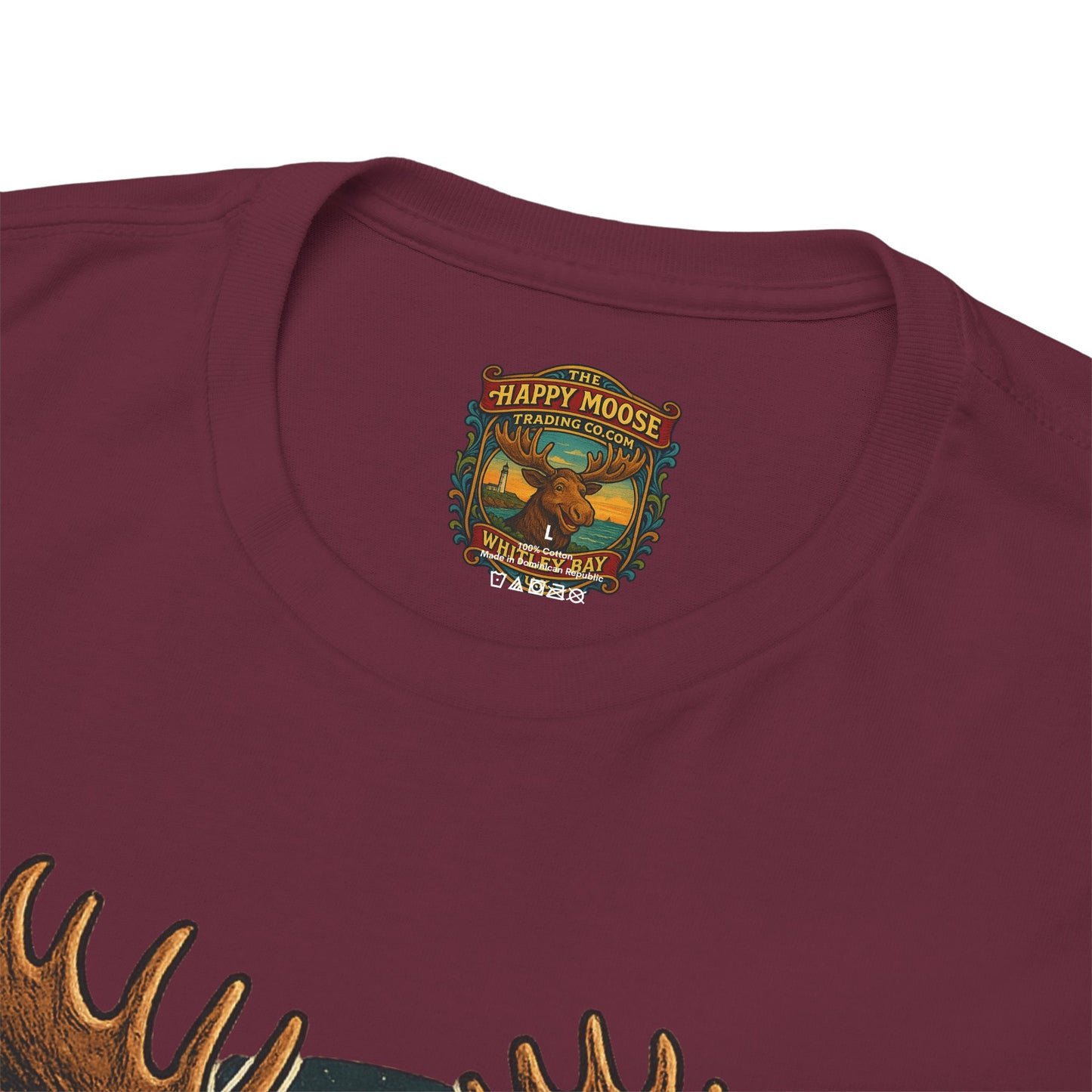 Running Moose Graphic Tee - Retro Sunset Jogging Animal Fitness Shirt