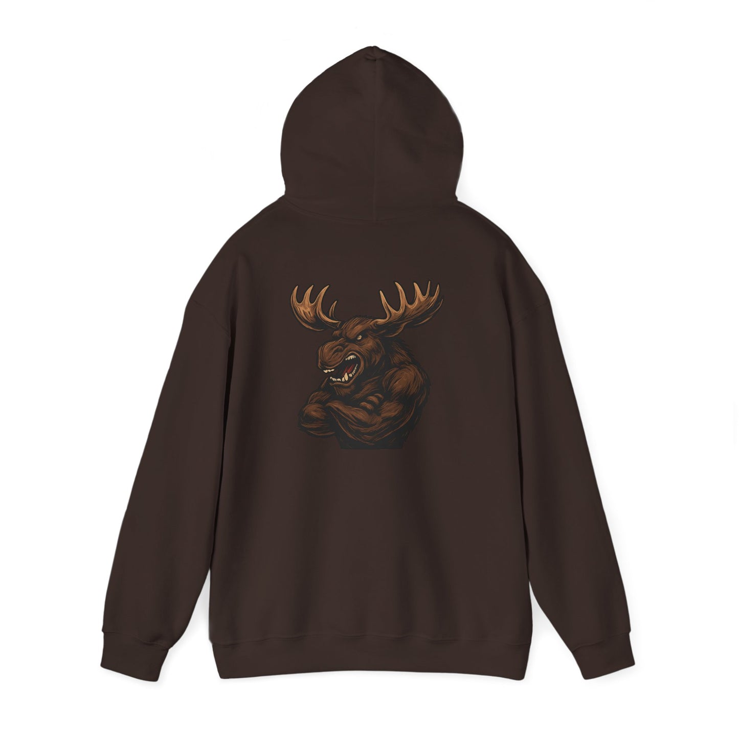 Ferocious Moose Head Graphic Hoodie — Bold Wilderness Outdoor Pullover