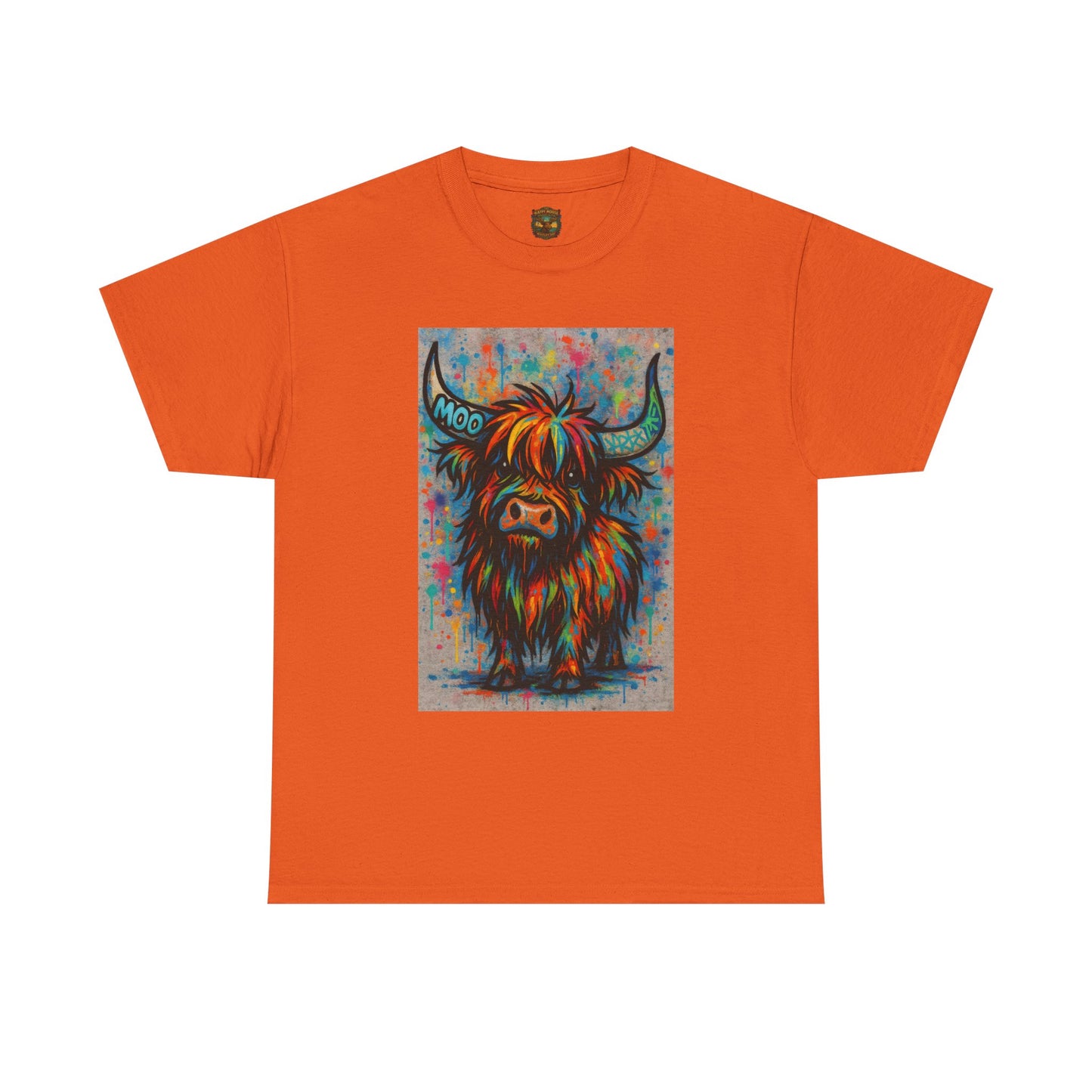 Psychedelic Highland Cow T-Shirt | Retro Rainbow Cow Art 8
