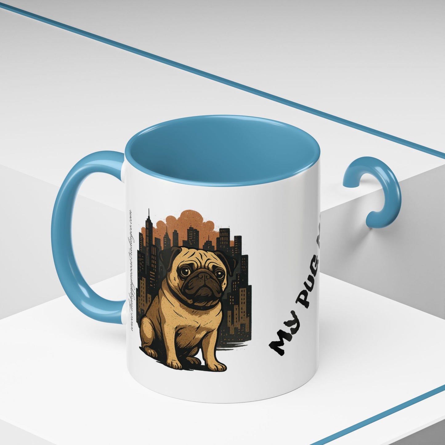 My Pug Mug Coffee Mug — Rustic Mountain Sunset Design