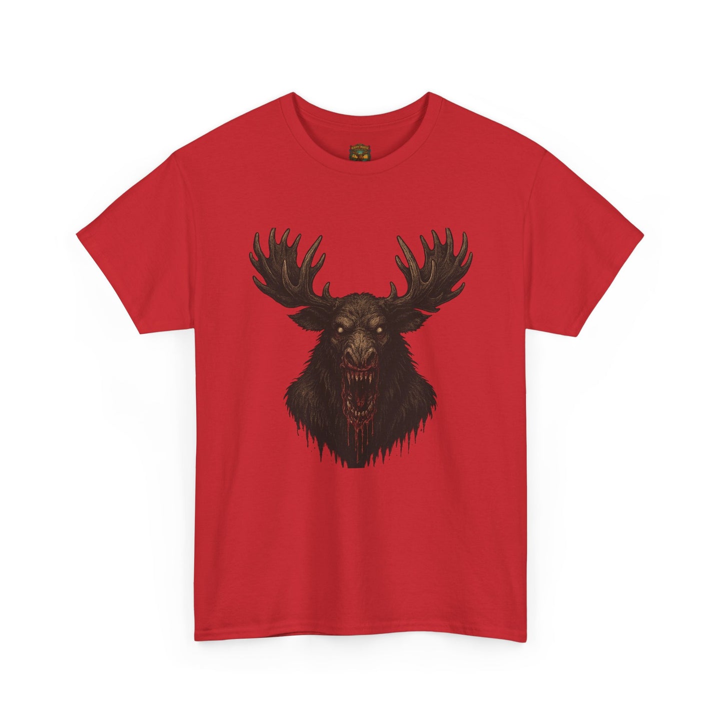 Moose Skull Graphic Tee — Dark Forest Horror Antler Shirt
