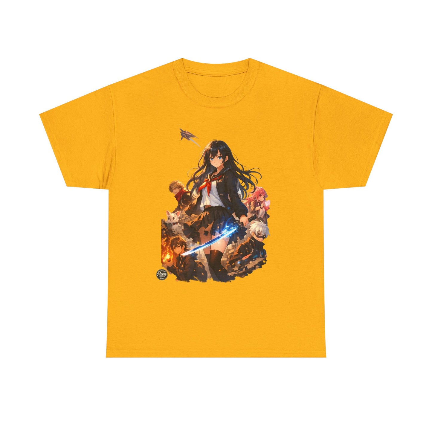 Anime Fantasy Heroine T-Shirt — Sword & Crew Art Tee #E008