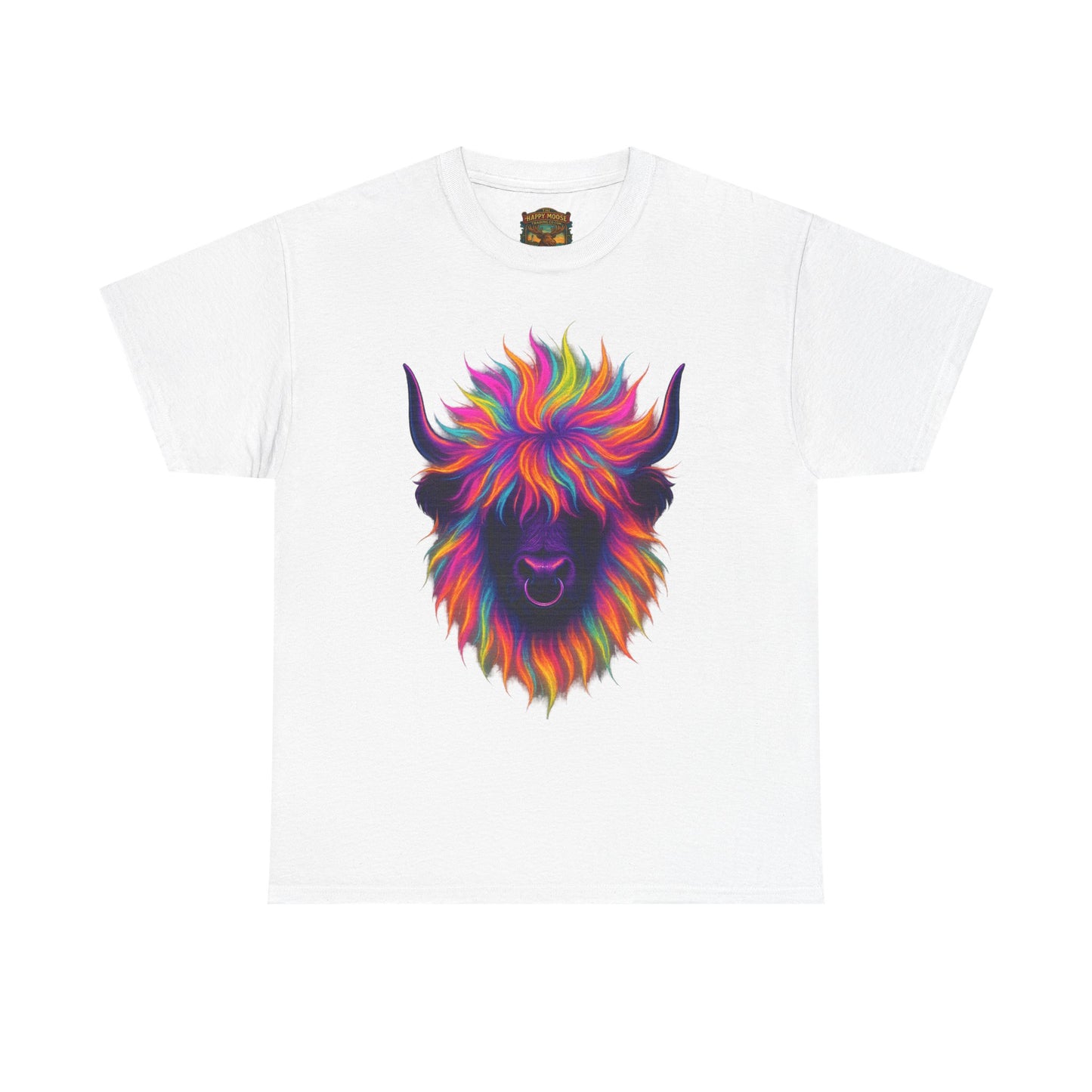 Colorful Highland Cow T-Shirt — Vibrant Rainbow Yak Graphic Tee