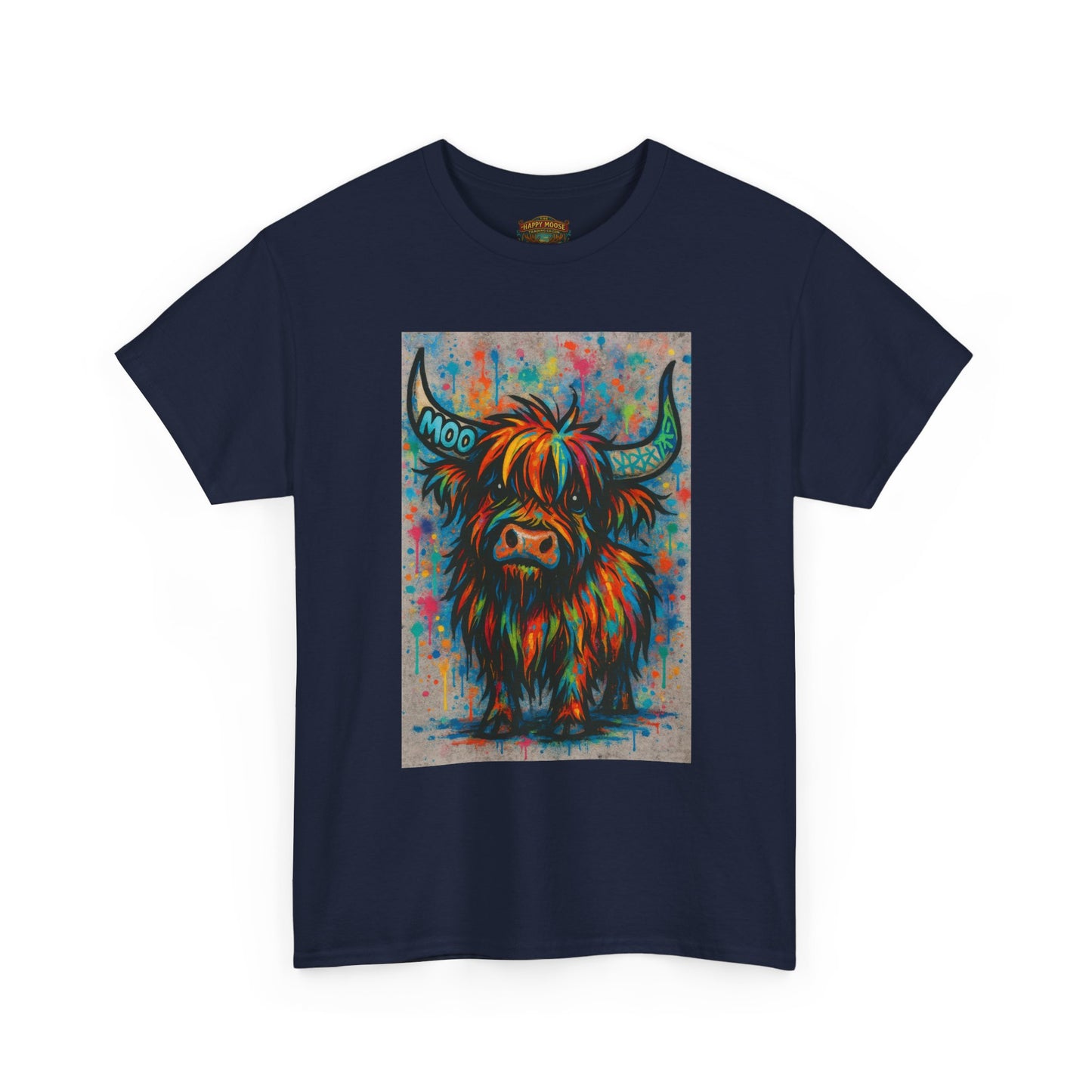 Psychedelic Highland Cow T-Shirt | Retro Rainbow Cow Art 8