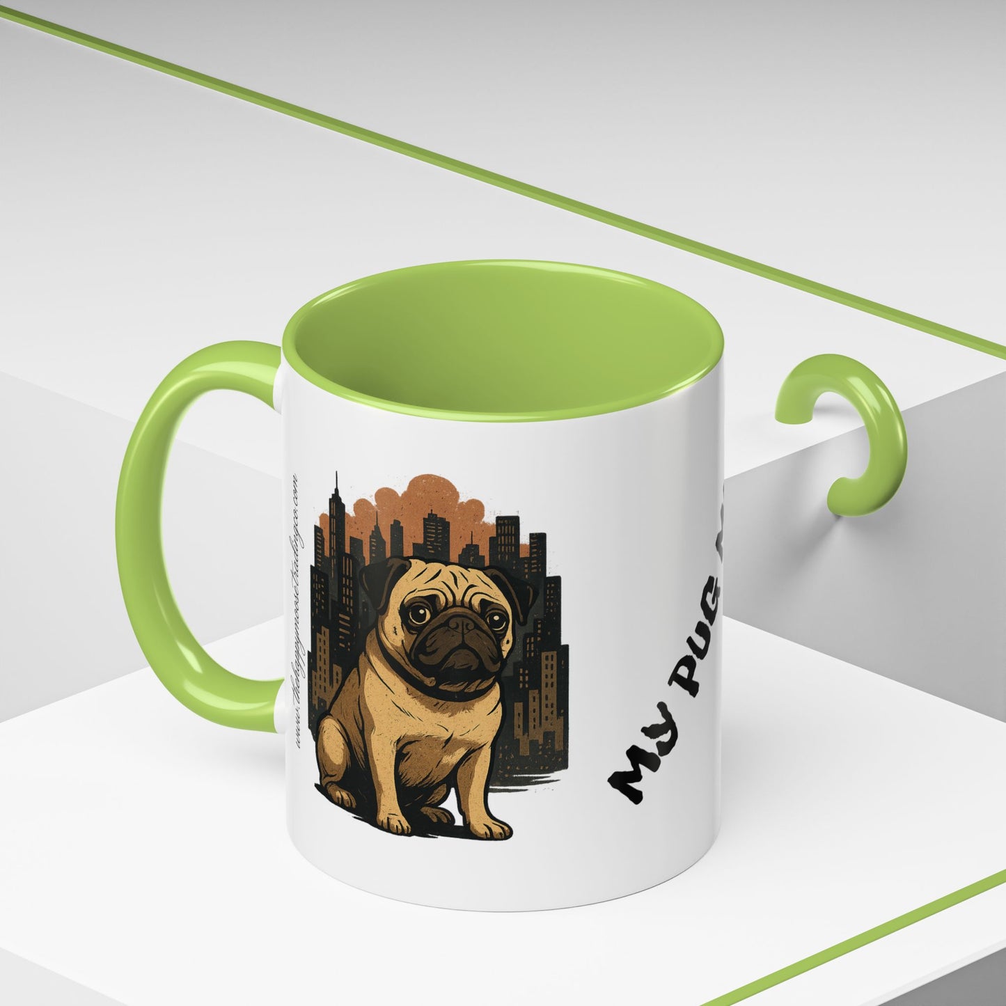 My Pug Mug Coffee Mug — Rustic Mountain Sunset Design