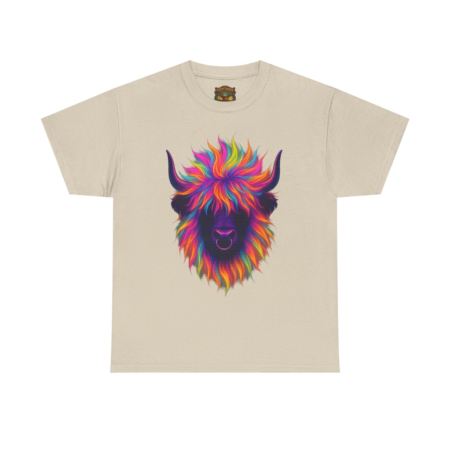 Colorful Highland Cow T-Shirt — Vibrant Rainbow Yak Graphic Tee