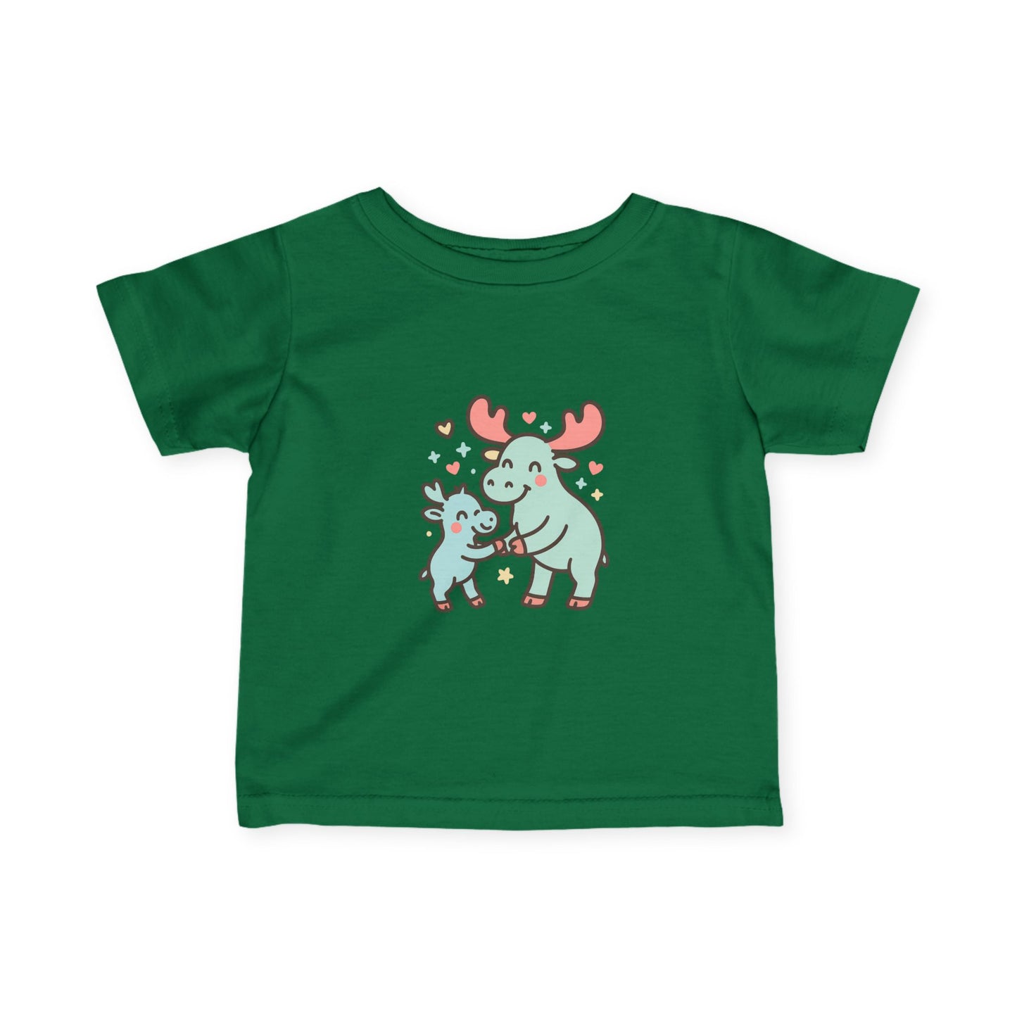 Cute Moose Mom & Baby Infant Tee — Adorable Woodland Family Baby Shirt