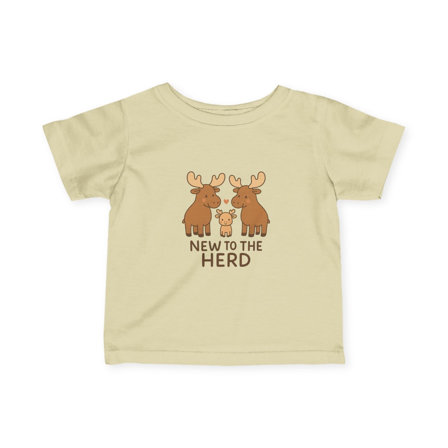 Infant Tee — "New to the Herd" Moose Family Baby Shirt