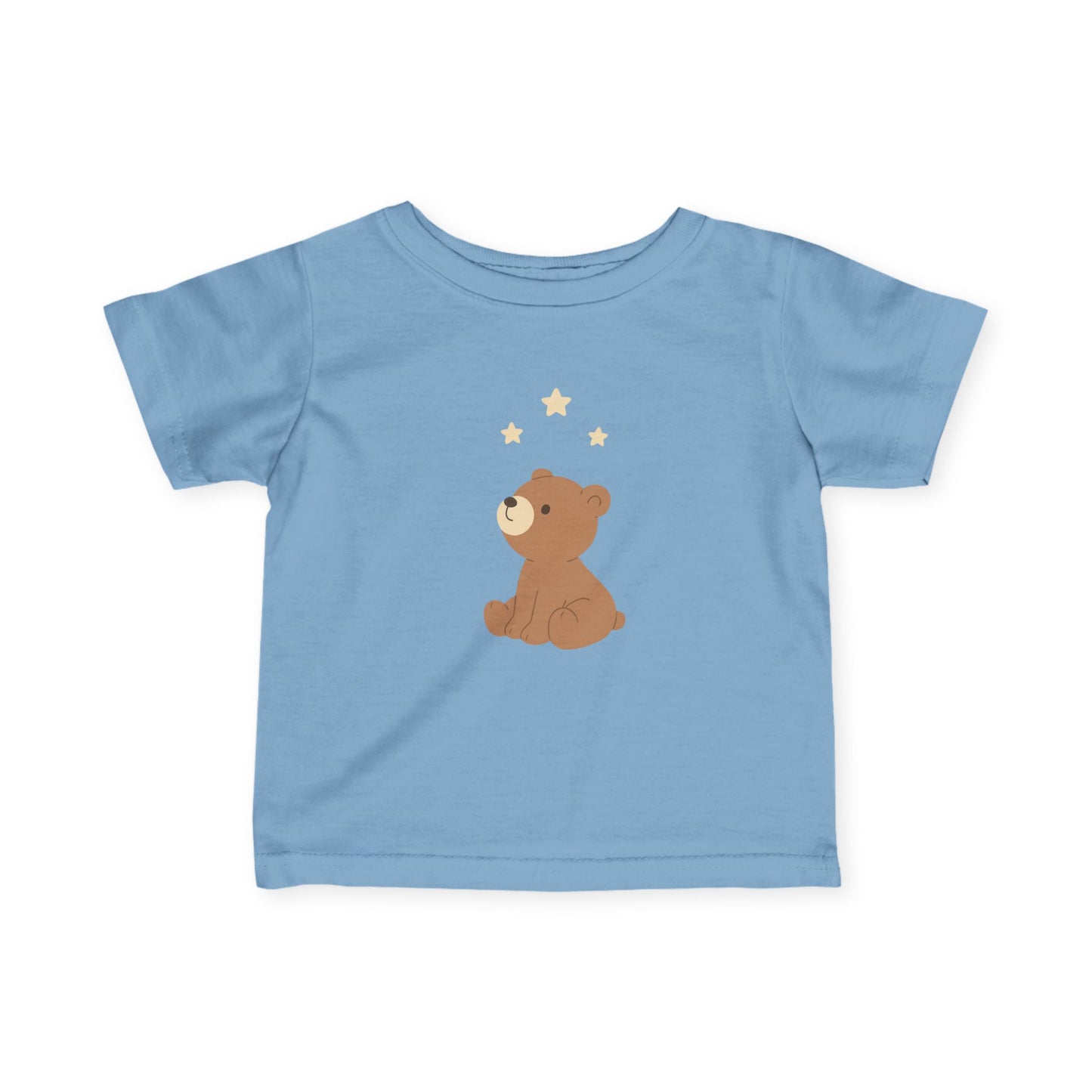 Infant Tee — Cute Sitting Teddy Bear with Stars Baby Shirt