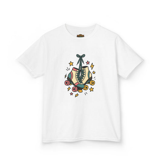 Kids Roller Skate Graphic Tee — Cute Retro Skates with Stars