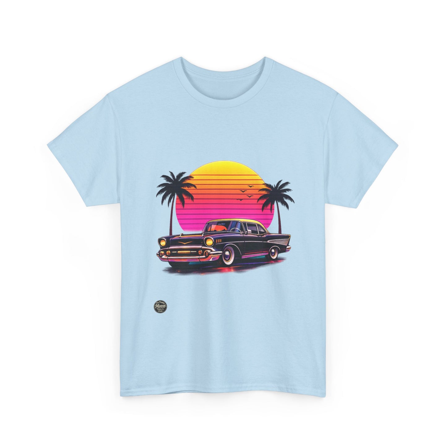 Retro Sunset Classic Car T‑Shirt  EC011