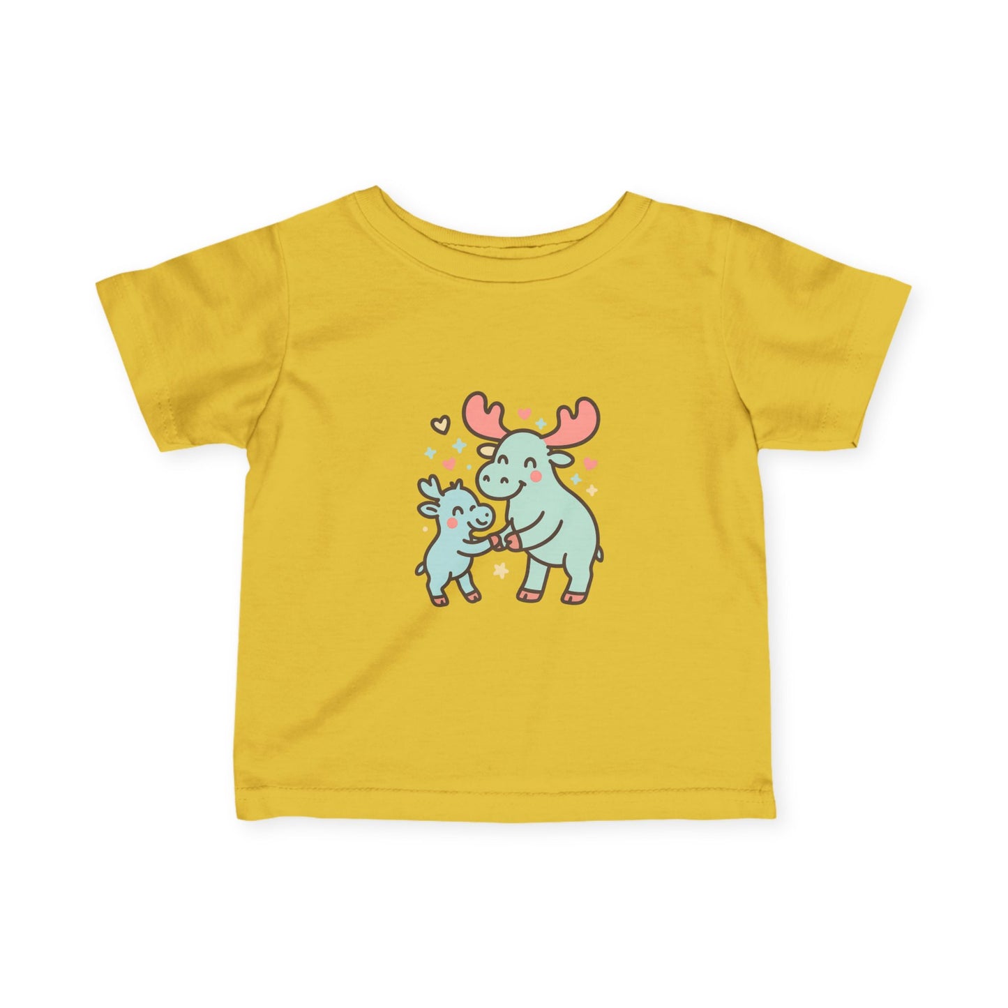 Cute Moose Mom & Baby Infant Tee — Adorable Woodland Family Baby Shirt