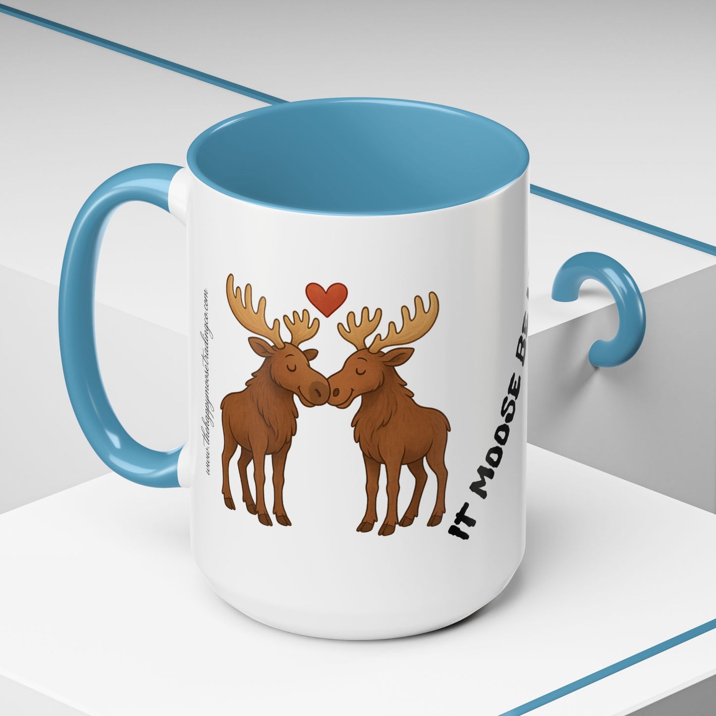 It Moose Be Love Coffee Mug — Cute Romantic Moose Couples Accent Mug (11/15oz)