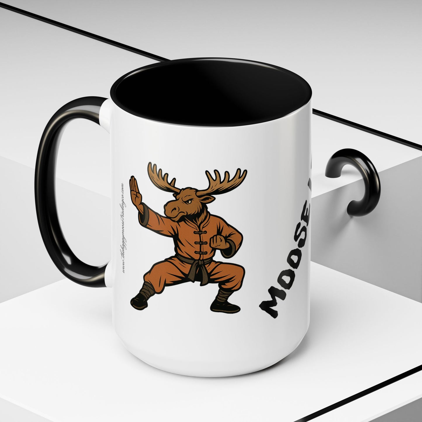 Moose Lee Martial Arts Accent Coffee Mug — Funny Moose Kung Fu 11/15oz
