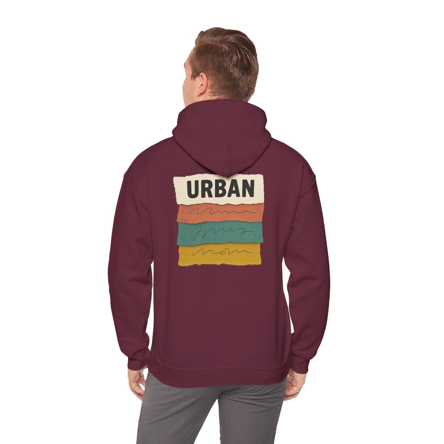Urban Stripes Hoodie — Retro Color Block Graphic Pullover