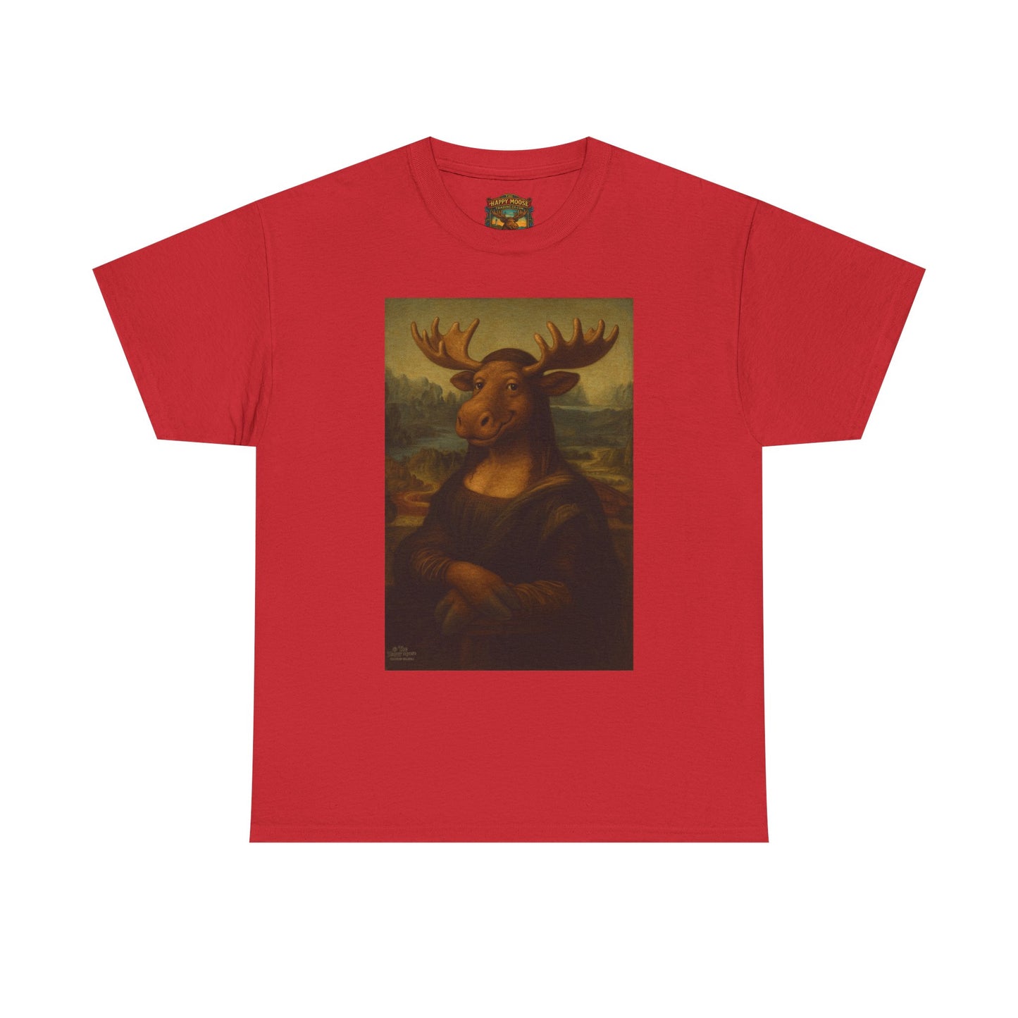 Mona Moose Tee — Funny Renaissance Moose Portrait T‑Shirt