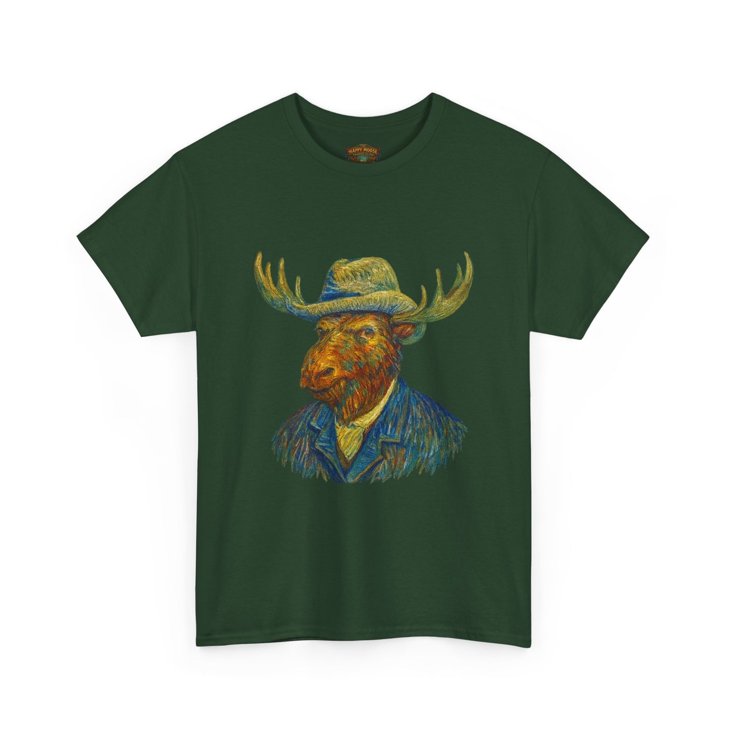 Moose Gogh Self-portrait with Straw Hat |  Art Tee