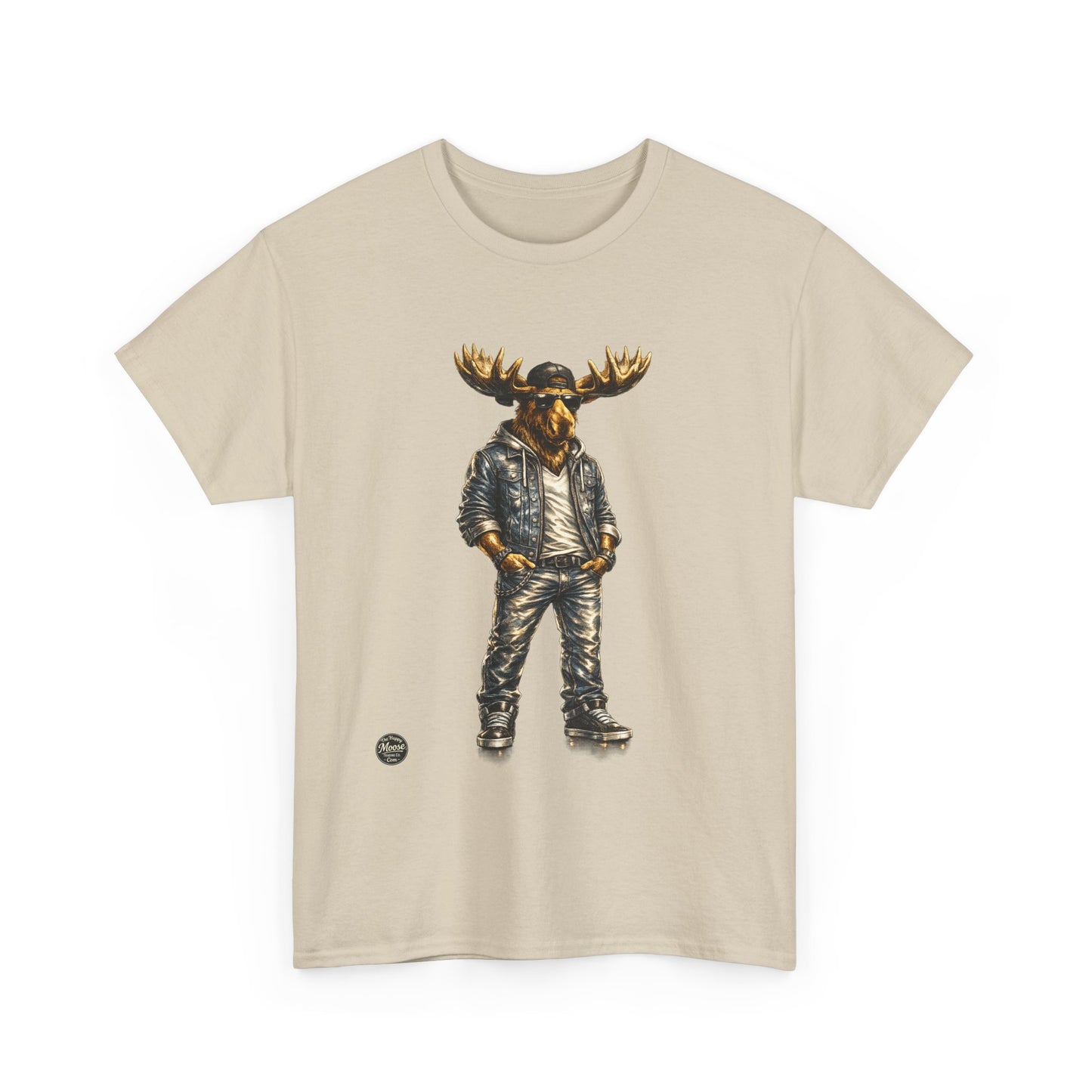Rustic Urban Moose Graphic Tee — Outdoorsy Moose Illustration T-Shirt
