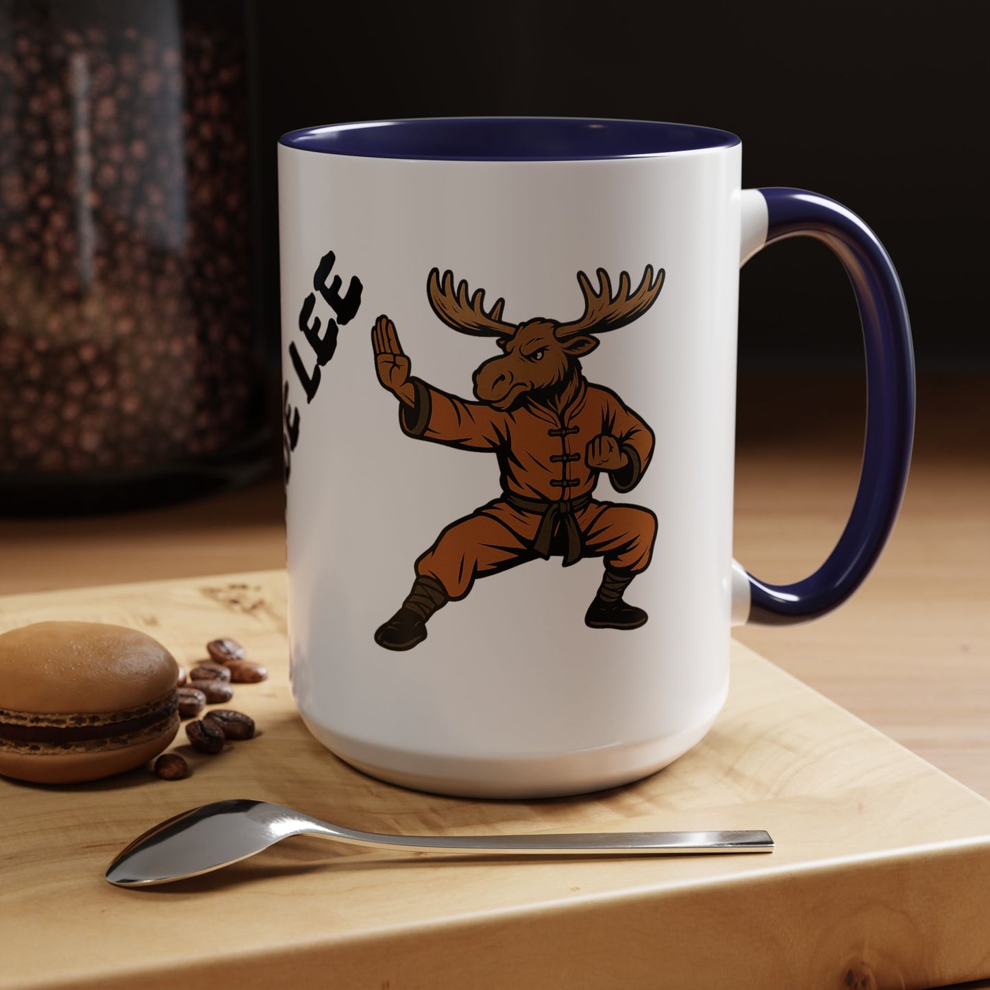 Moose Lee Martial Arts Accent Coffee Mug — Funny Moose Kung Fu 11/15oz