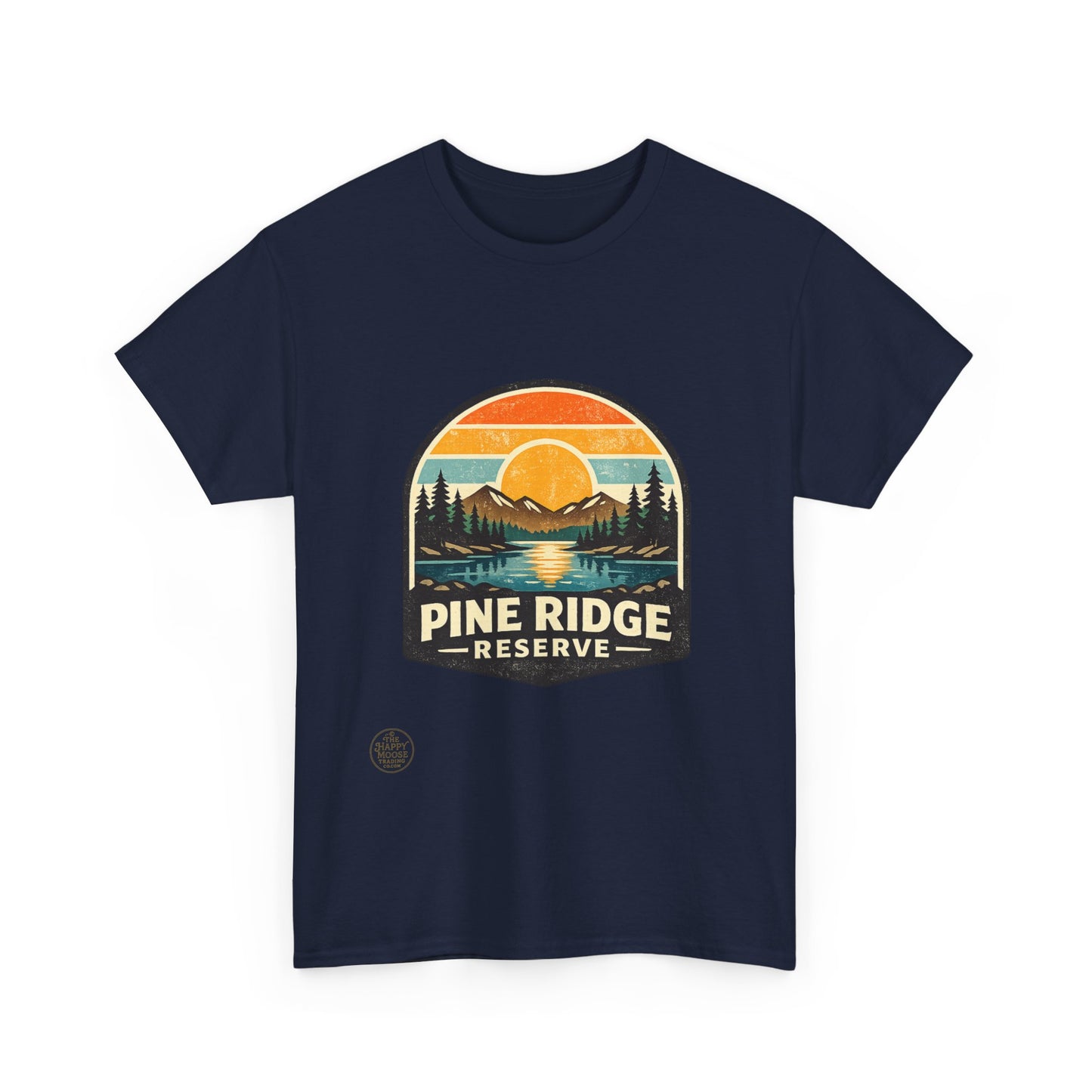 Pine Ridge Reserve TShirt — Vintage Sunset Mountain Camping T-Shirt