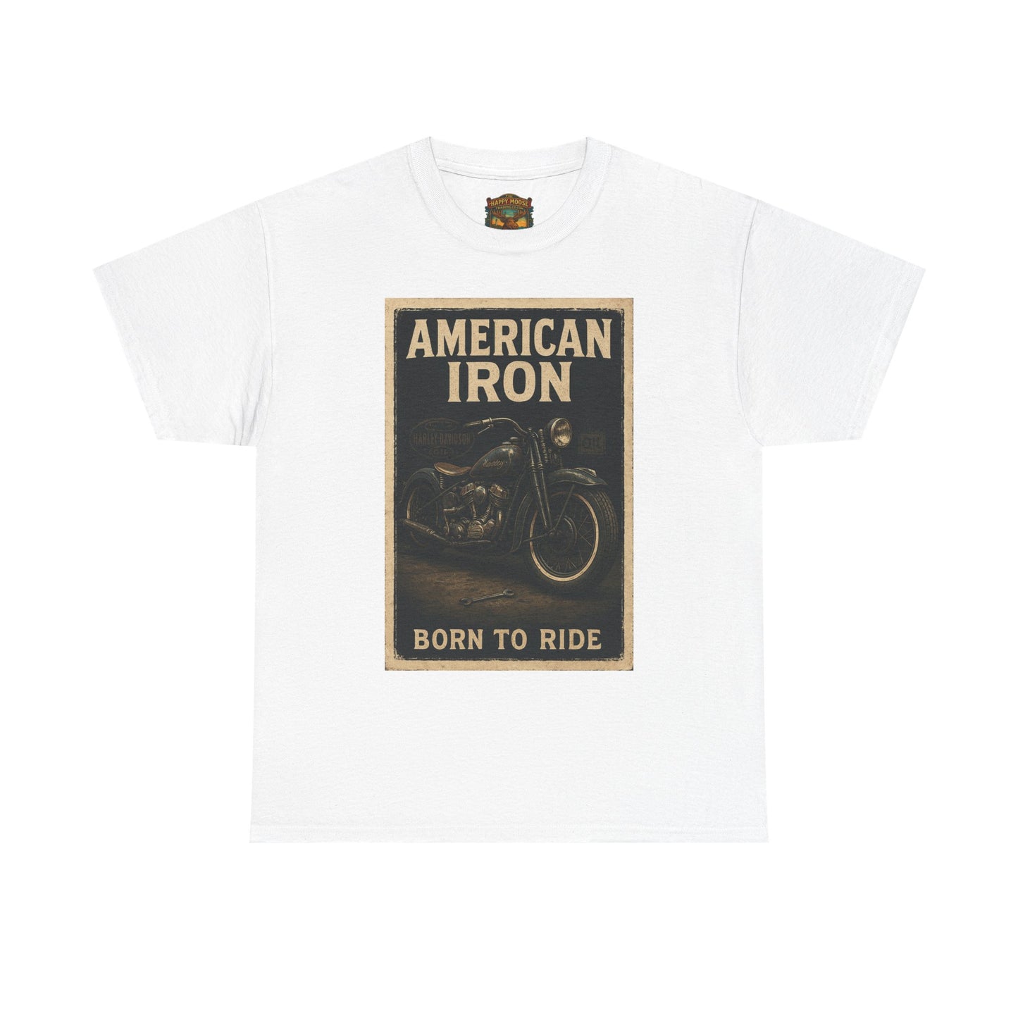 American Iron motorcycle poster Tee | Born to Ride vintage biker graphic T-Shirt
