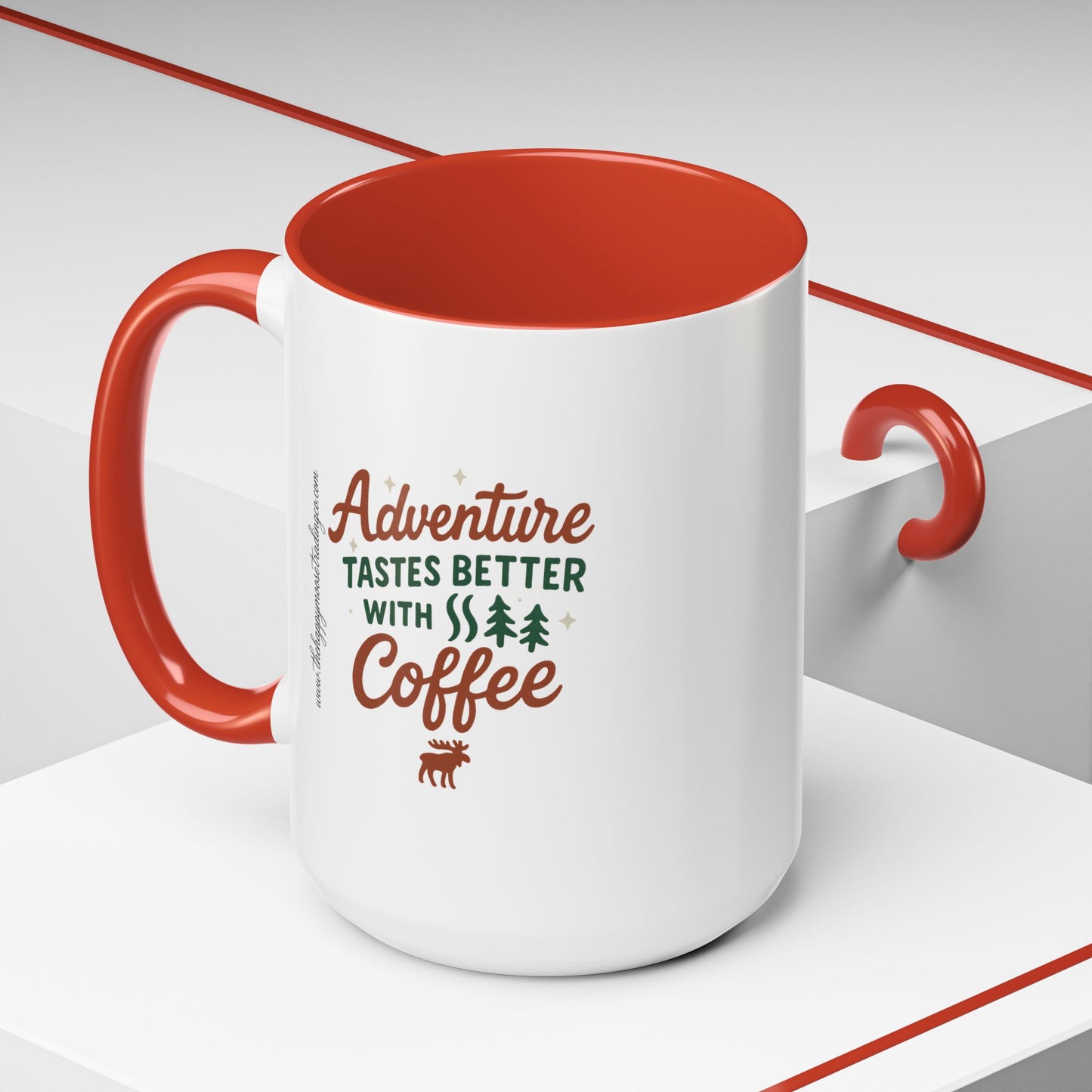 Adventure Tastes Better With Coffee Mug — "Adventure Tastes Better with Coffee" Rustic Outdoor Camper Gift (11/15oz)