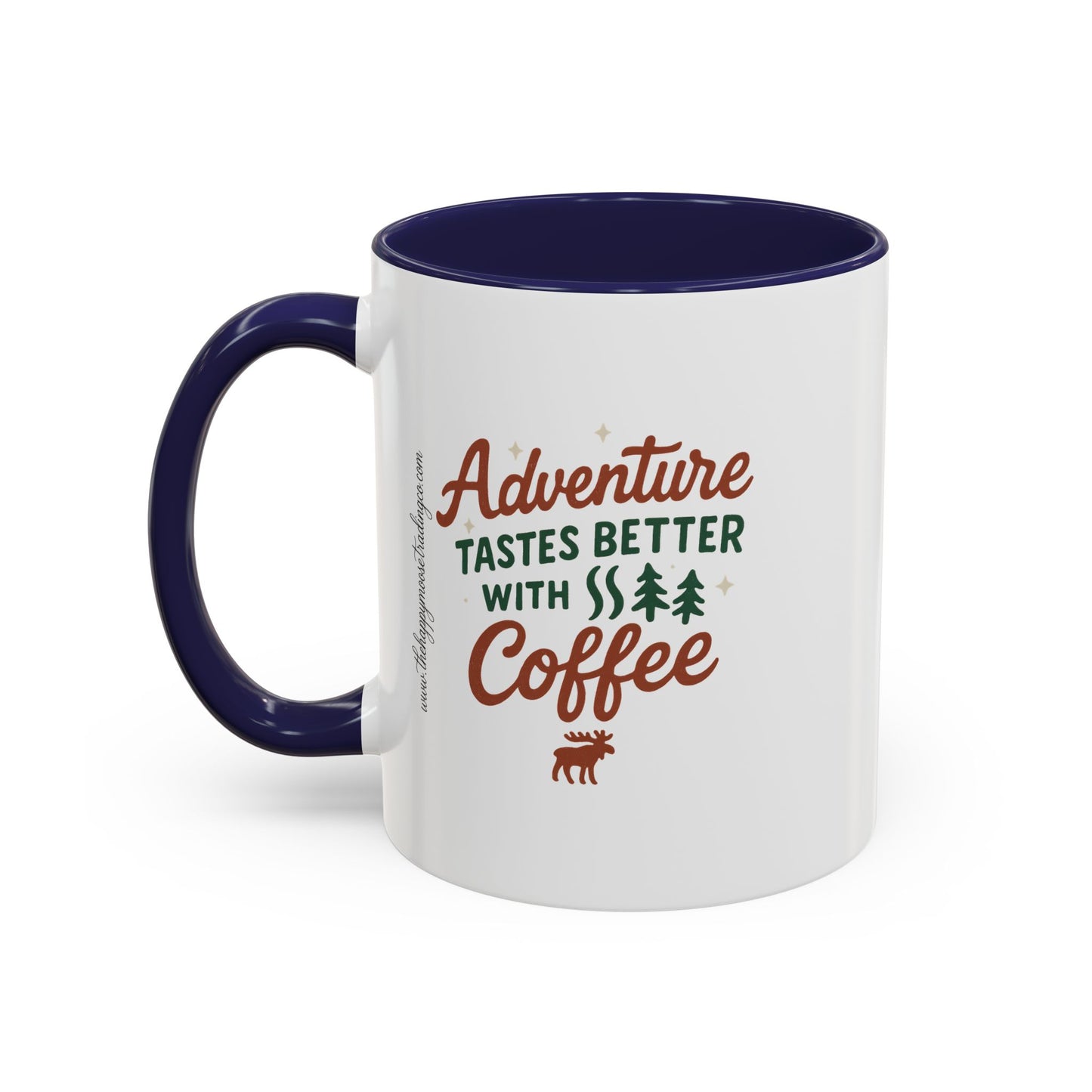Adventure Tastes Better With Coffee Mug — "Adventure Tastes Better with Coffee" Rustic Outdoor Camper Gift (11/15oz)