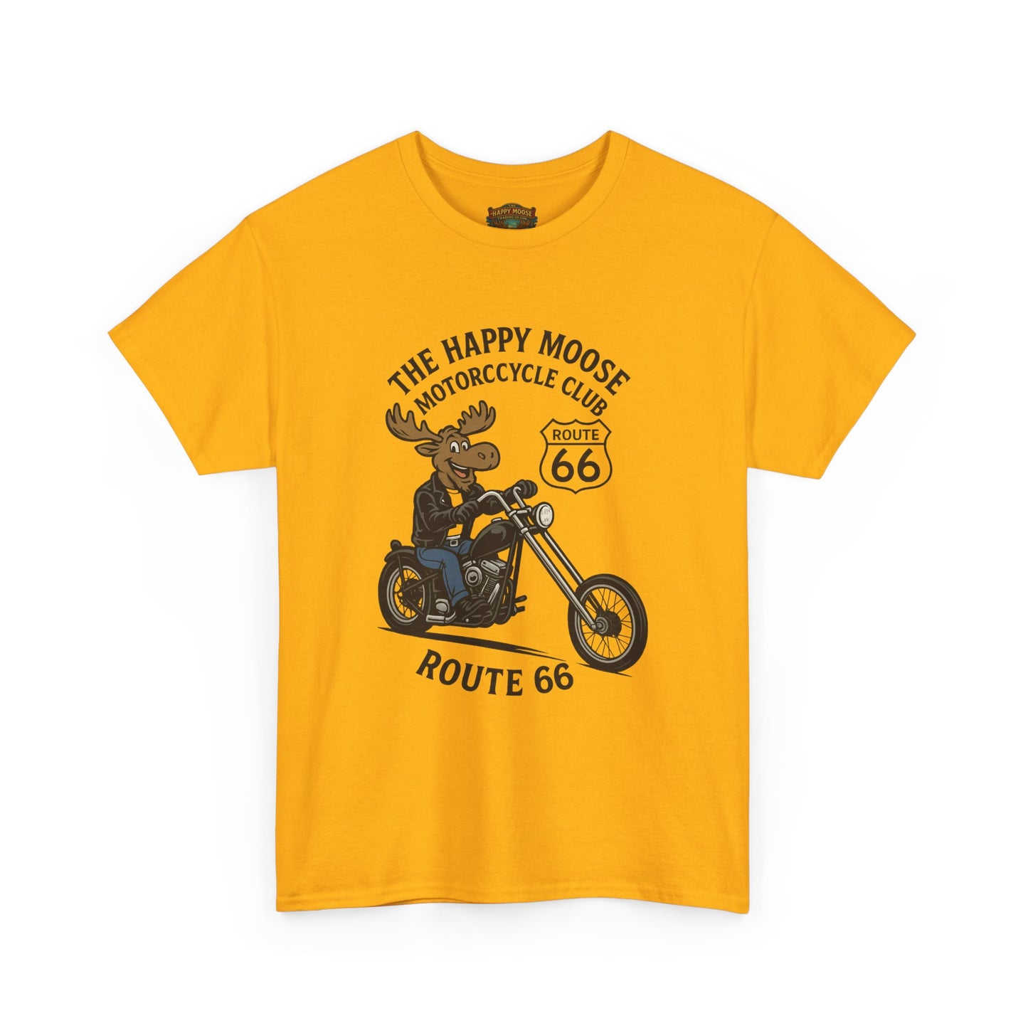 Happy Moose Motorcycle Club Route 66 T-Shirt | Moose Biker Tee