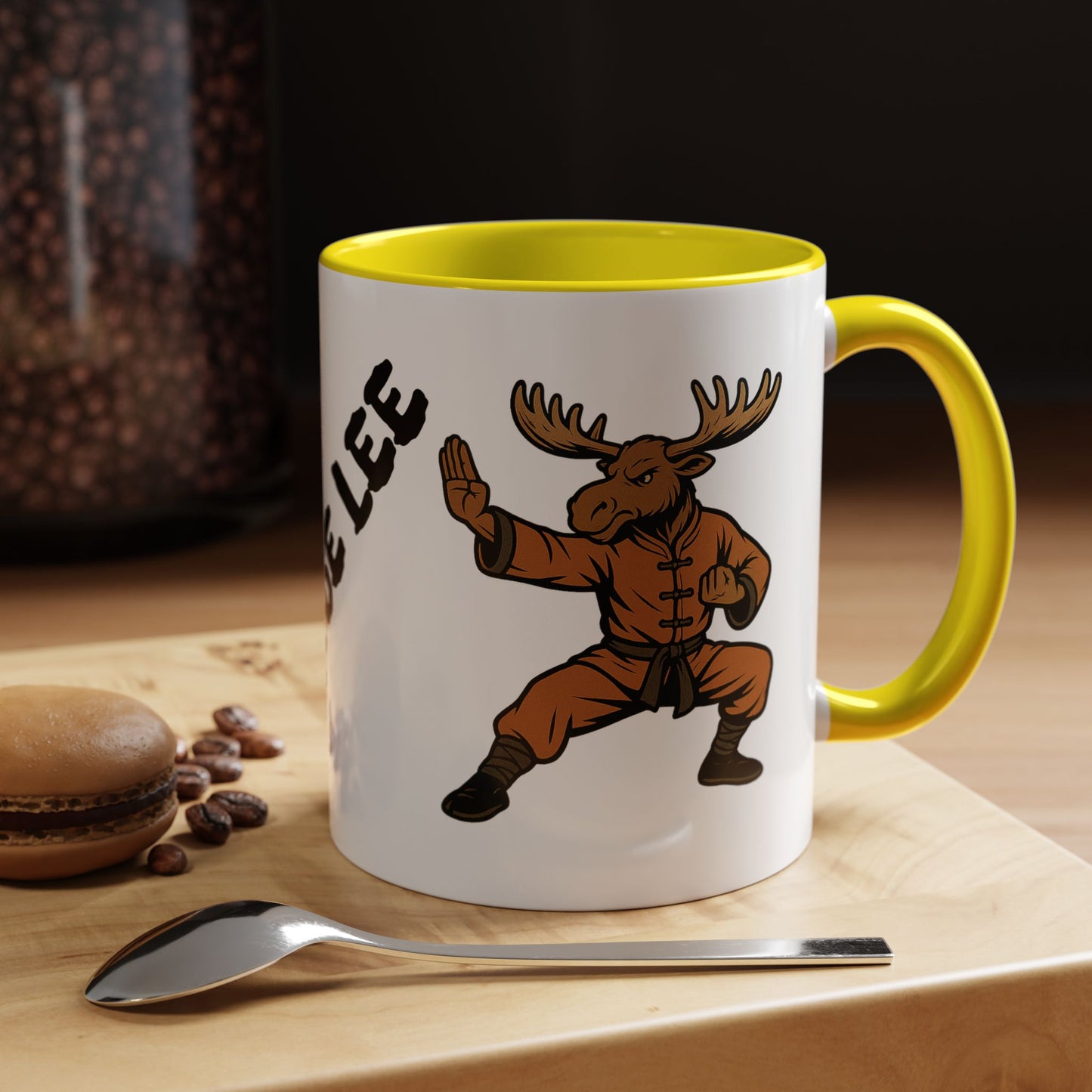 Moose Lee Martial Arts Accent Coffee Mug — Funny Moose Kung Fu 11/15oz