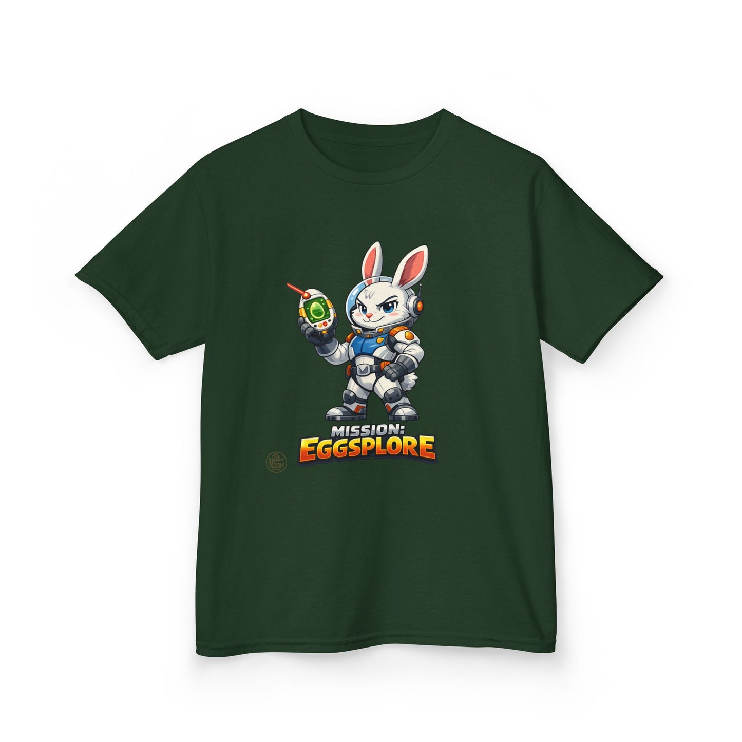 Kids Tee — 'Eggsplore' Bunny Space Explorer Graphic Shirt